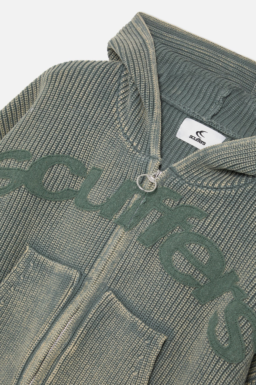 Buzz Dusty Green Knit Zipper
