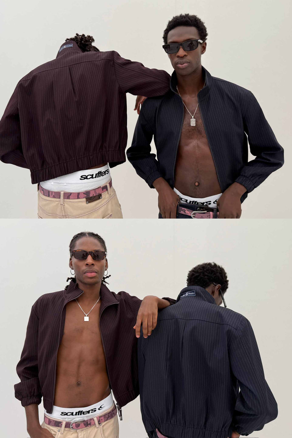 Nautica Burgundy Pinstripe Jacket