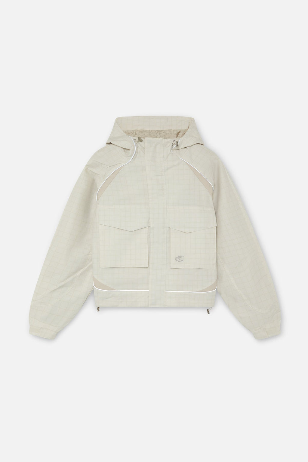 Checkered Ecru Essential Windbreaker