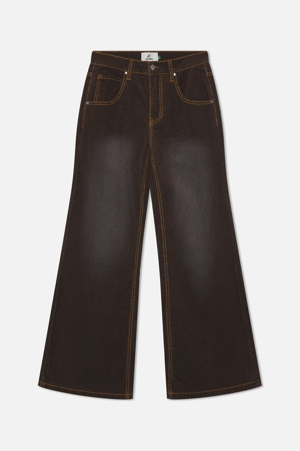Corduroy Flared Brown Pants