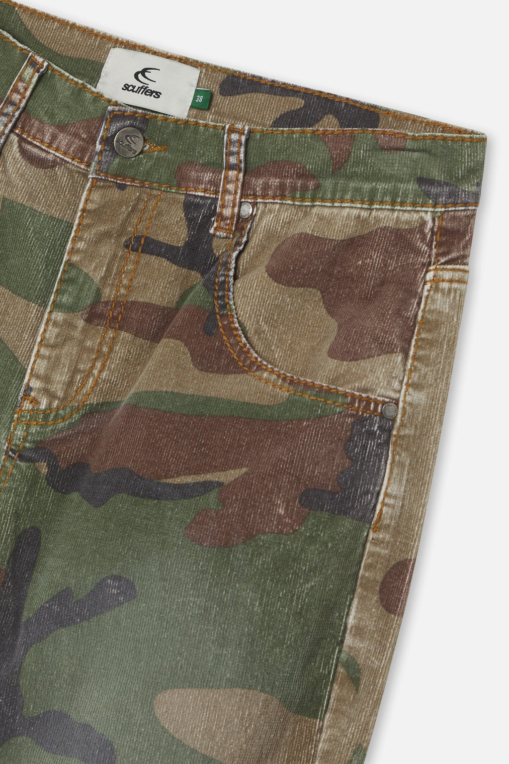 Corduroy Flared Camo Pants