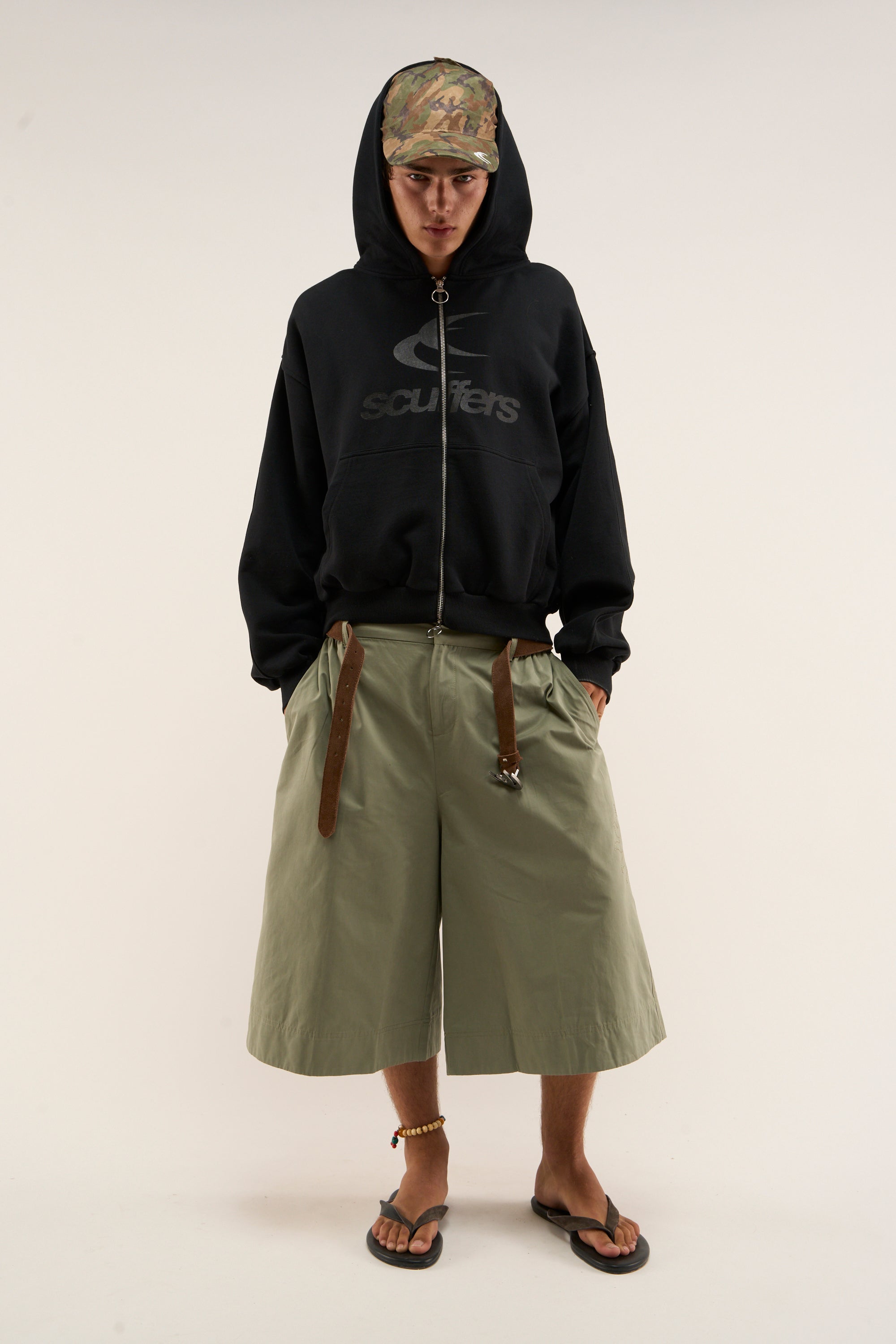 Logo Black Zipped Hoodie