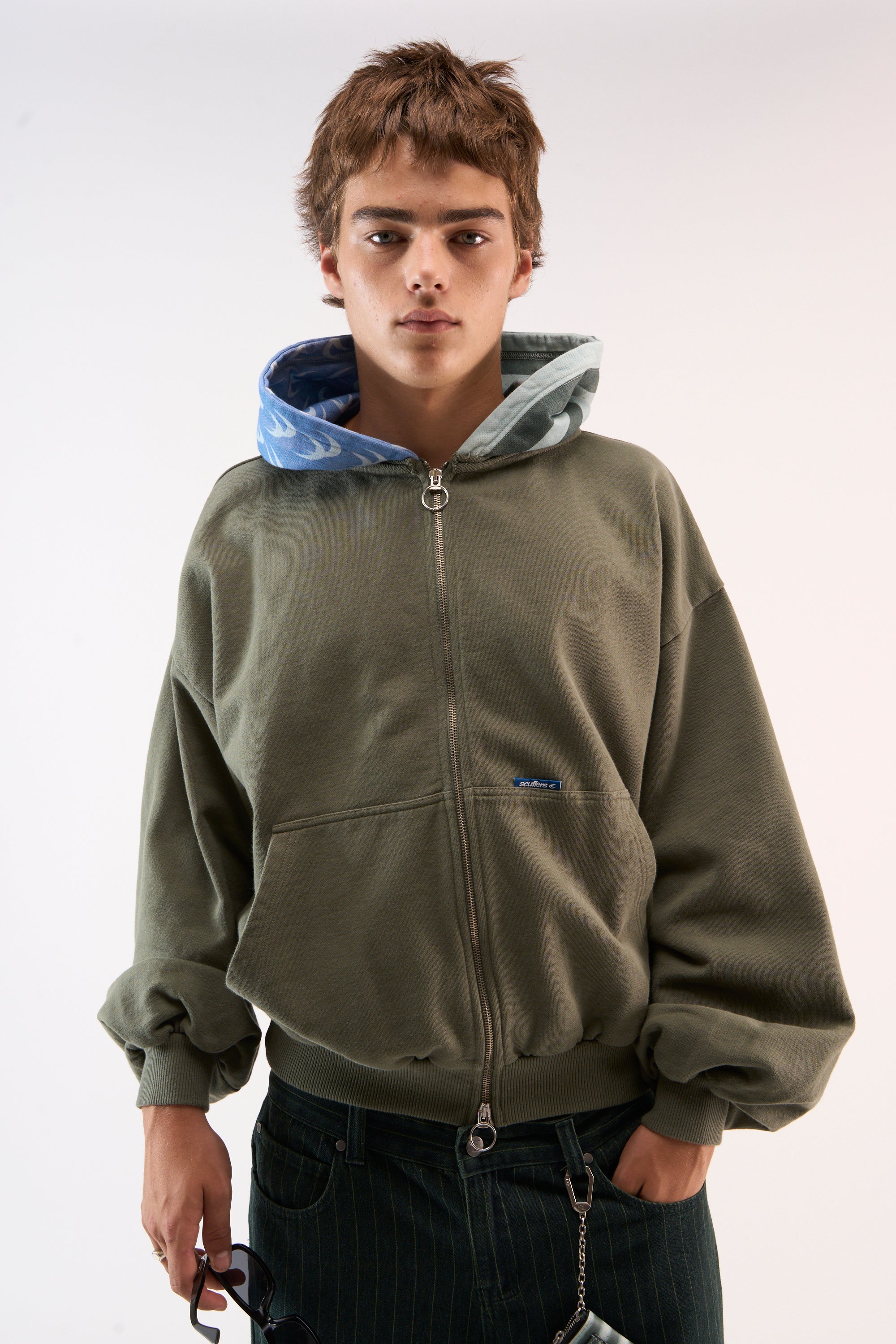 Nowhere Green Zipped Hoodie