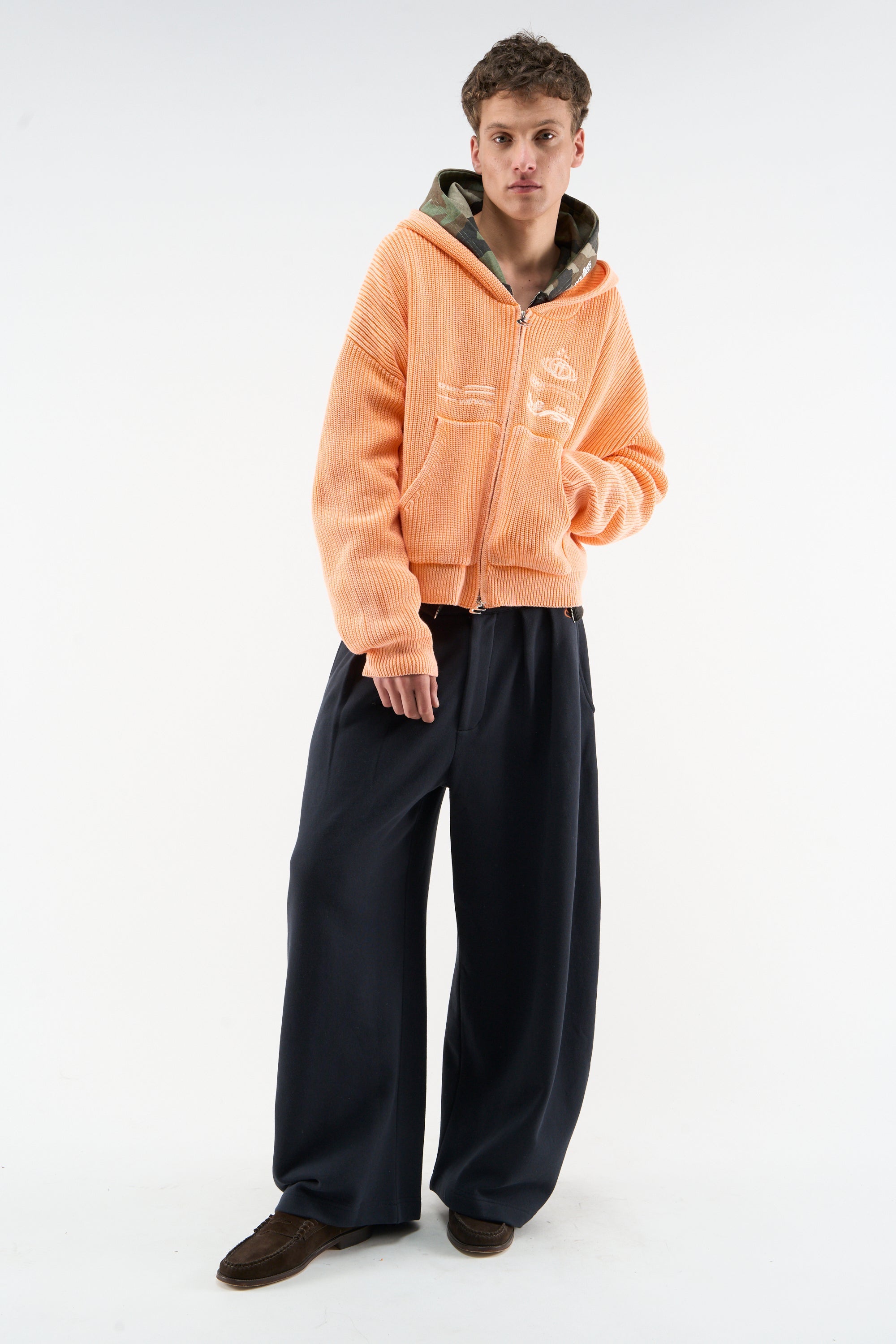 Mayor Orange Knit Zipper