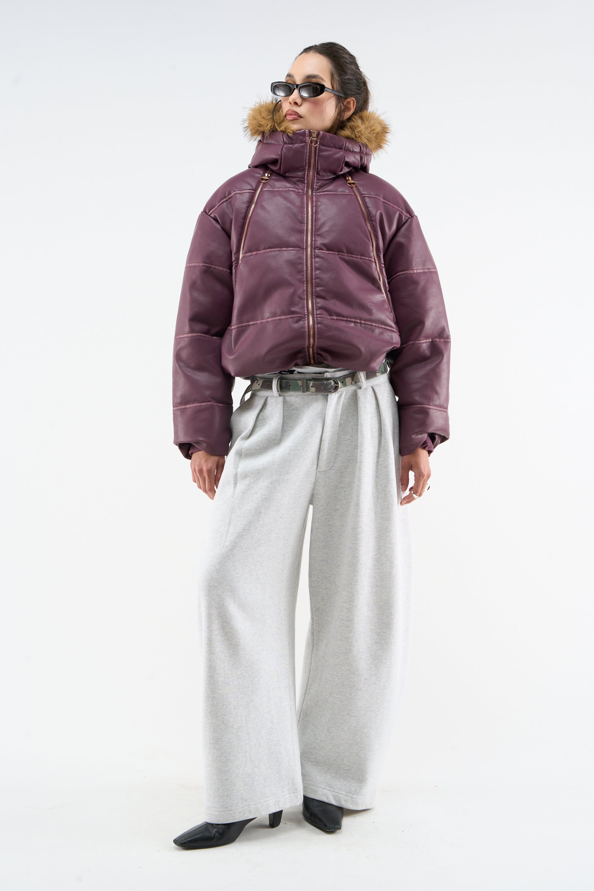 Raw Burgundy Puffer Jacket