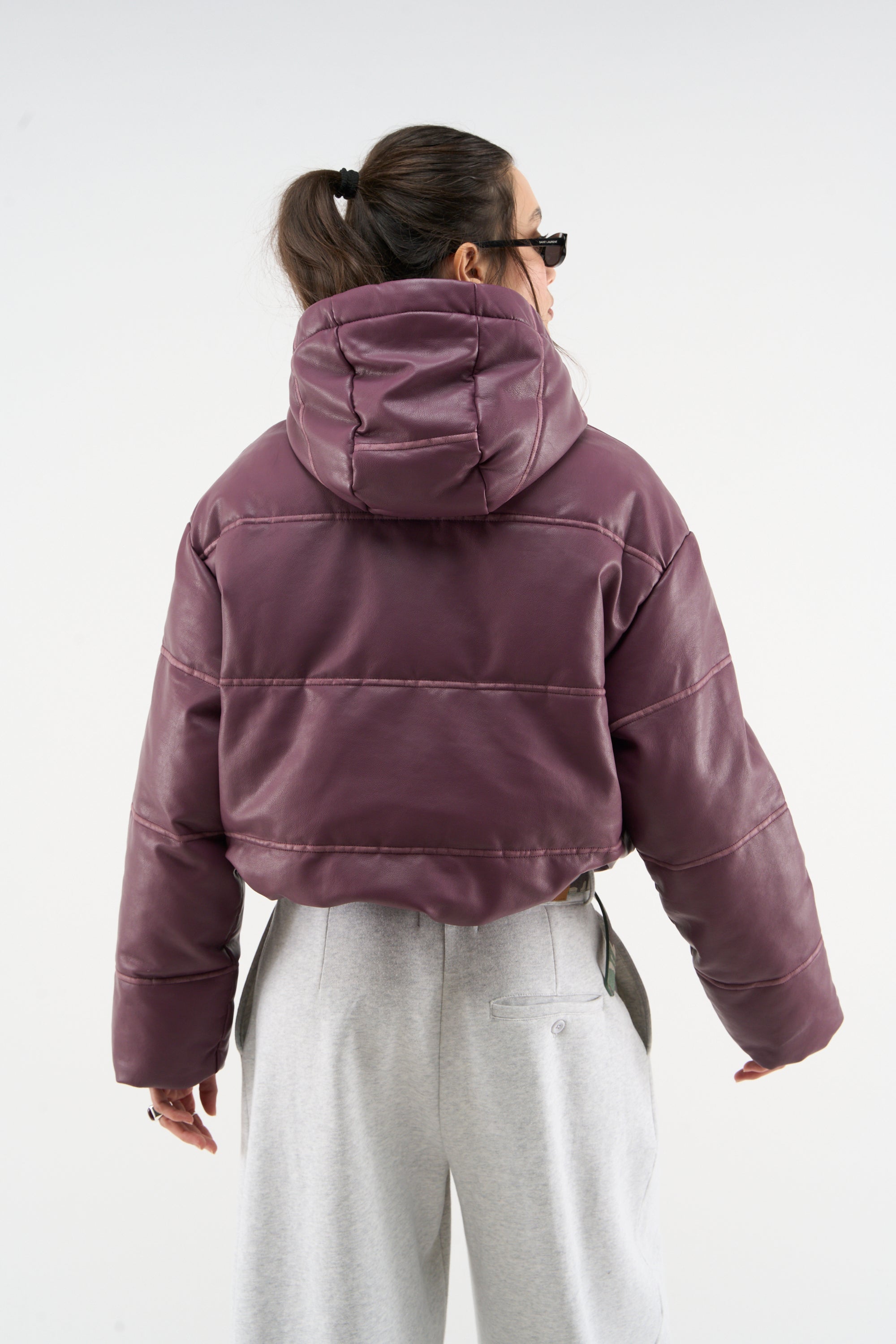 Raw Burgundy Puffer Jacket