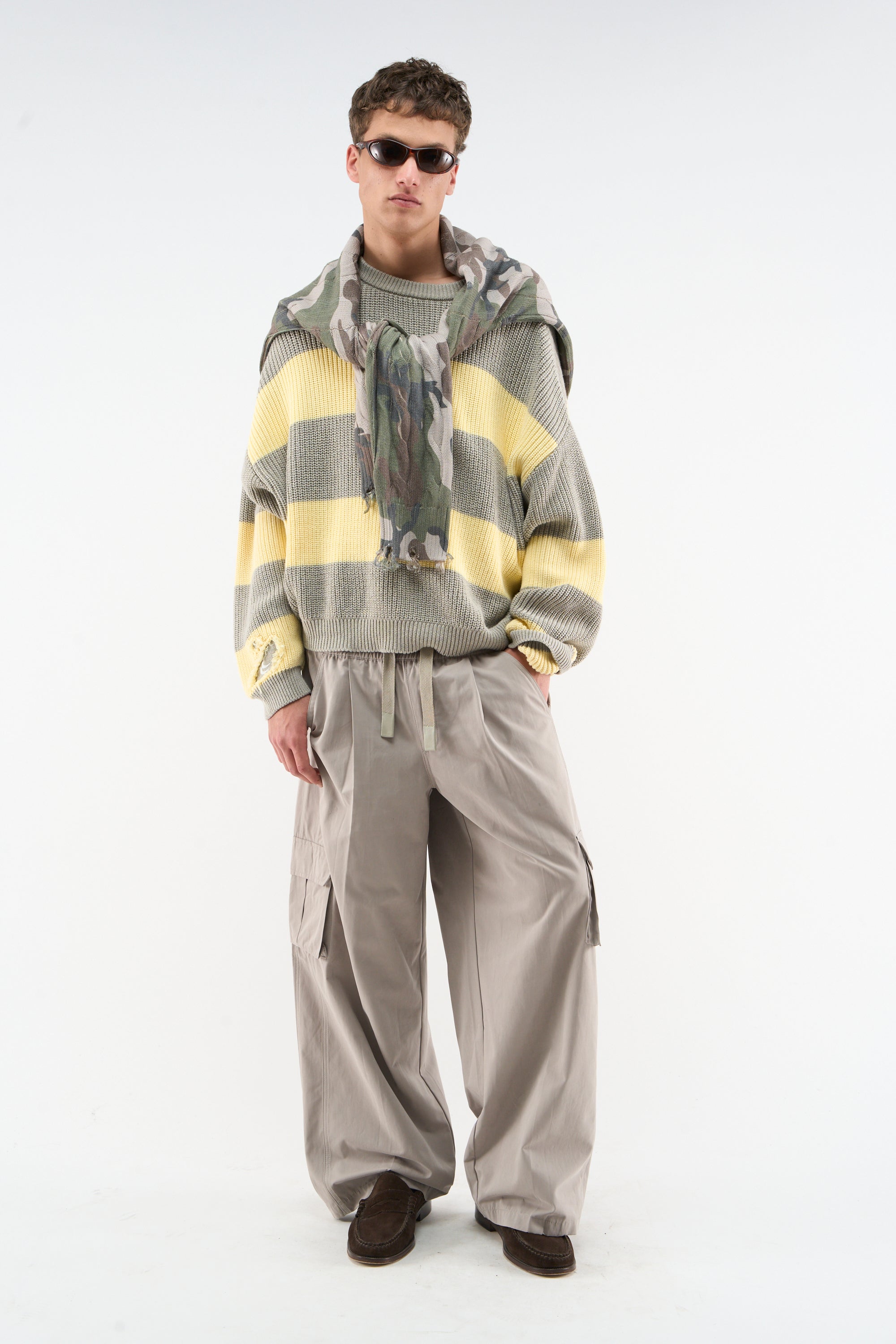 Hole Yellow & Grey Knit