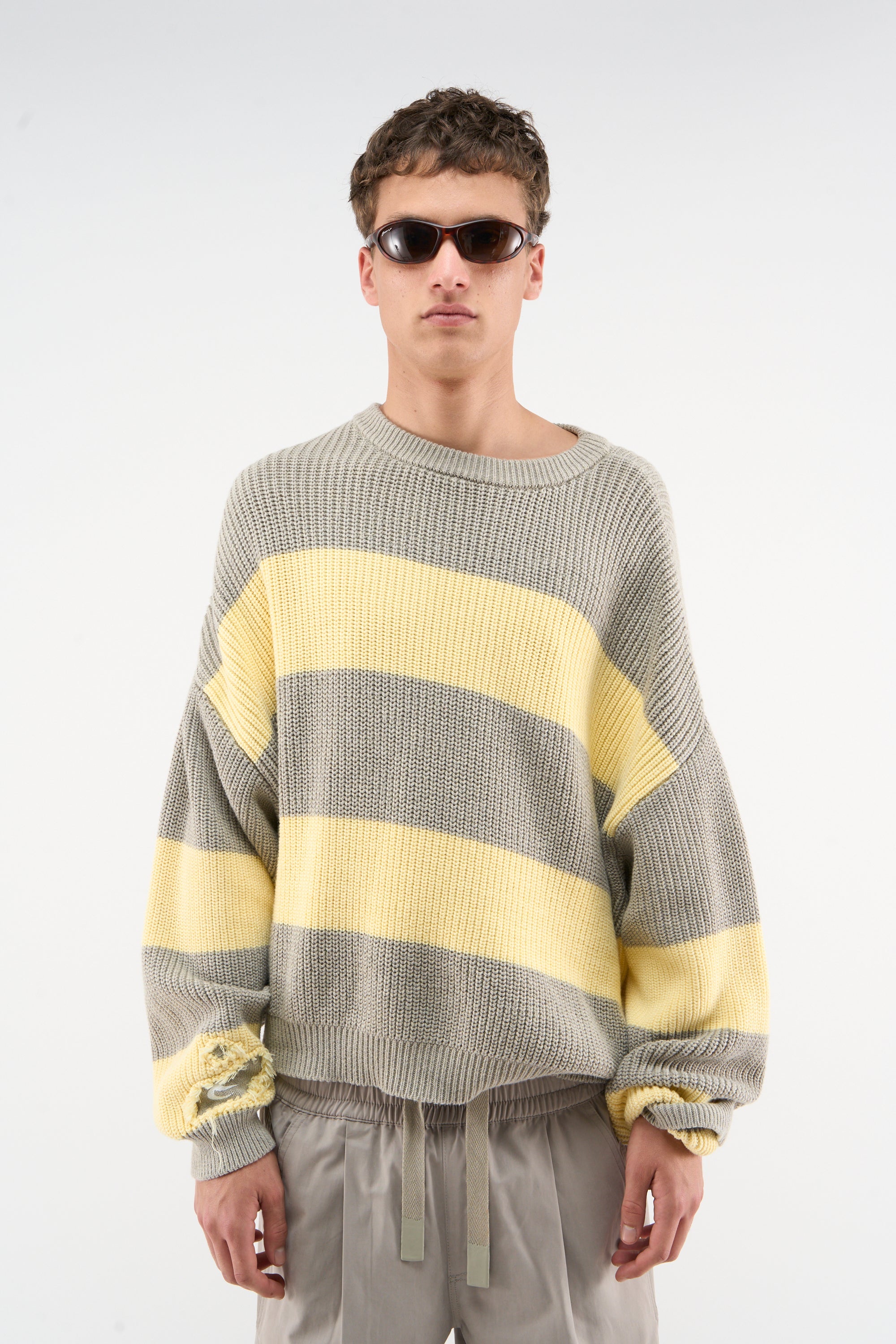 Hole Yellow & Grey Knit
