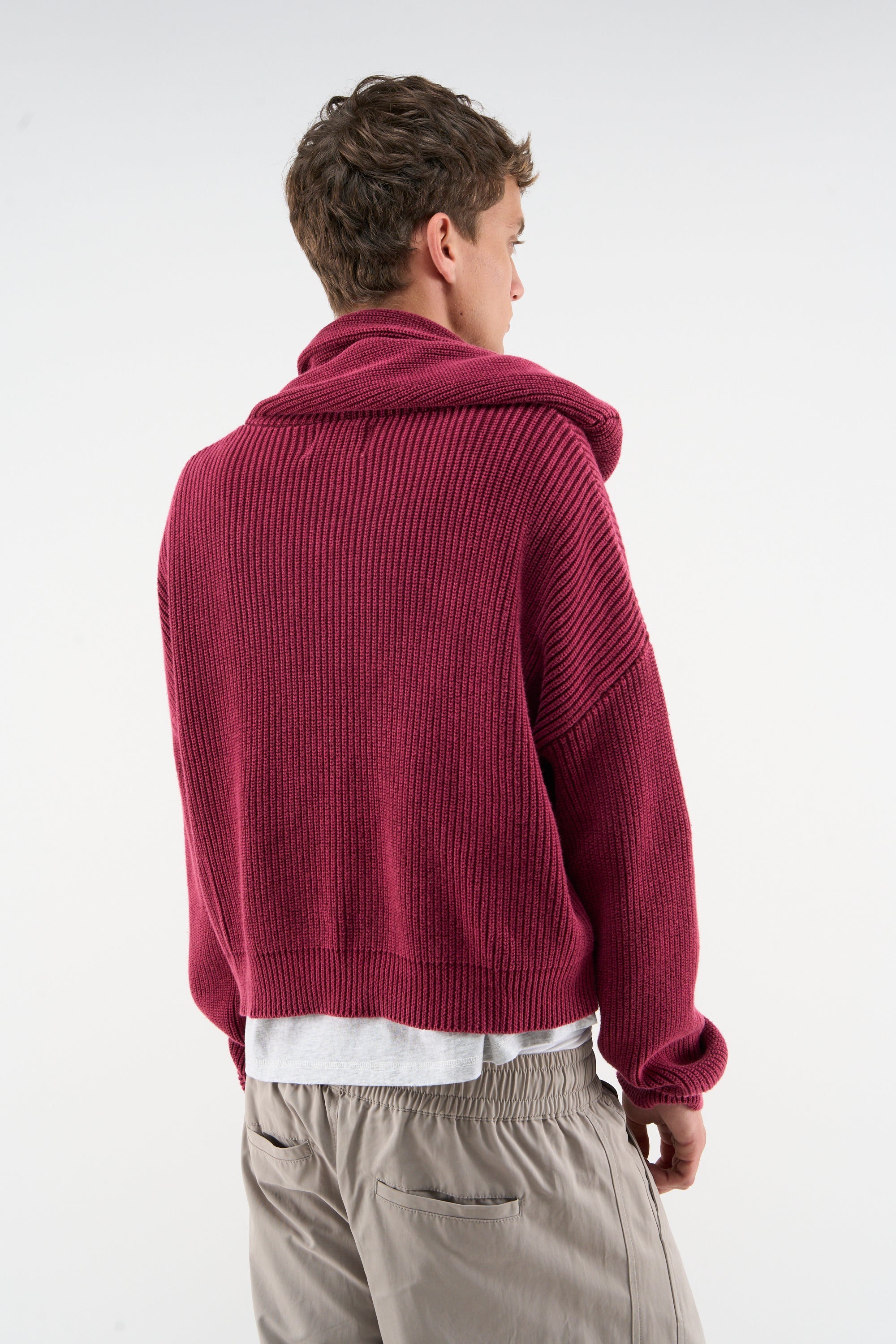 Mayor Burgundy Knit Zipper