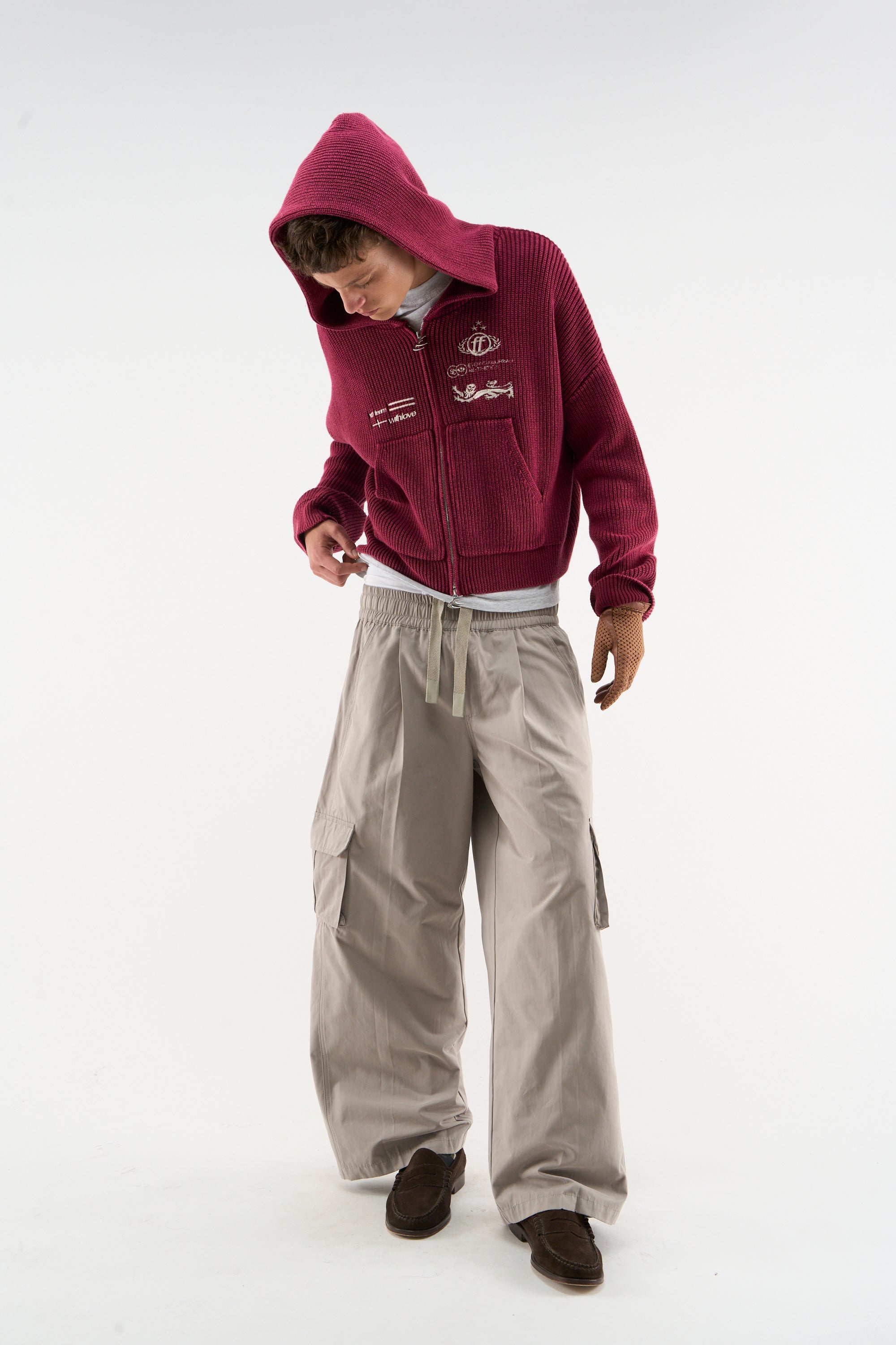 Mayor Burgundy Knit Zipper