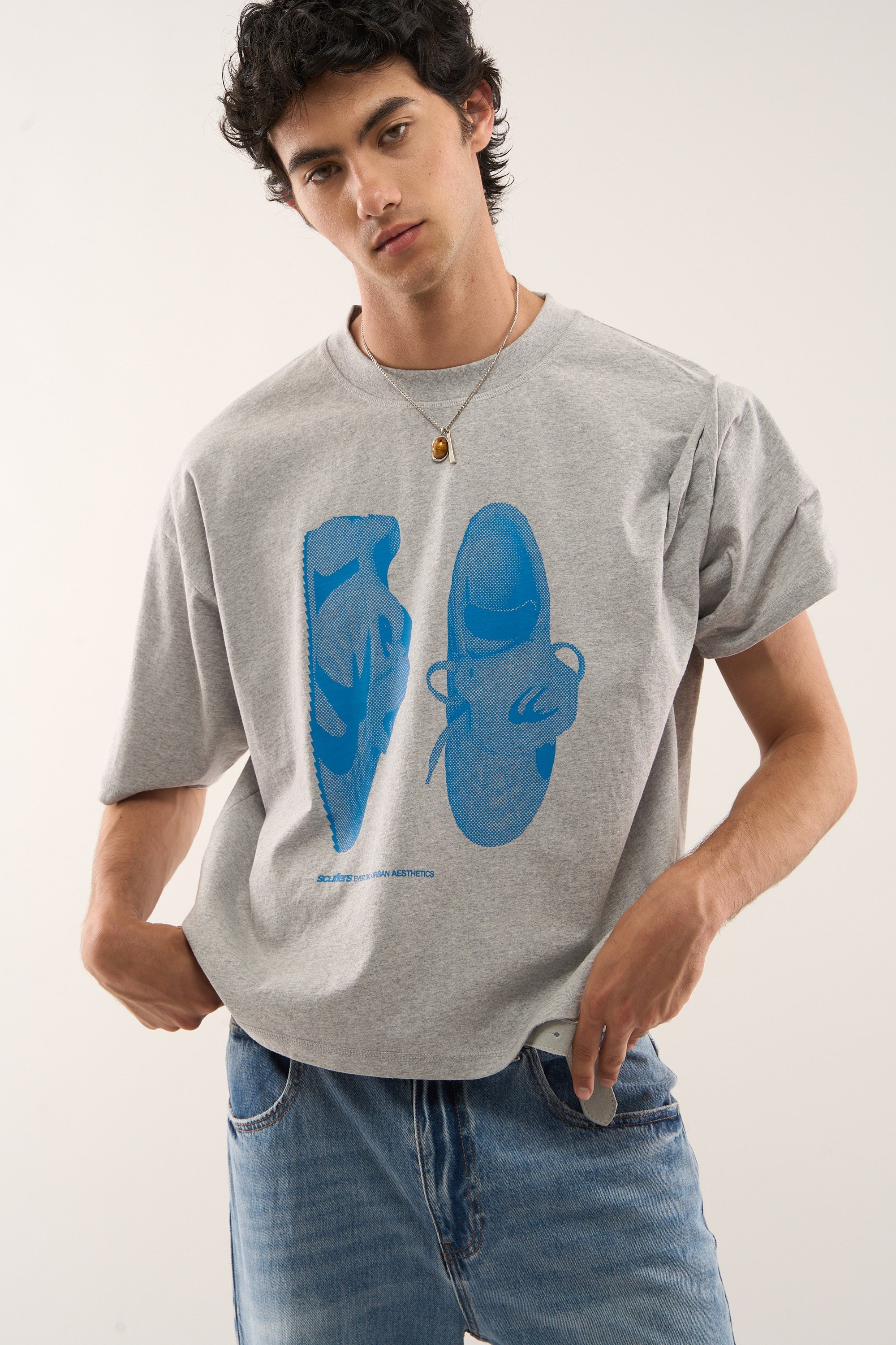 Boots Grey Melange T-Shirt