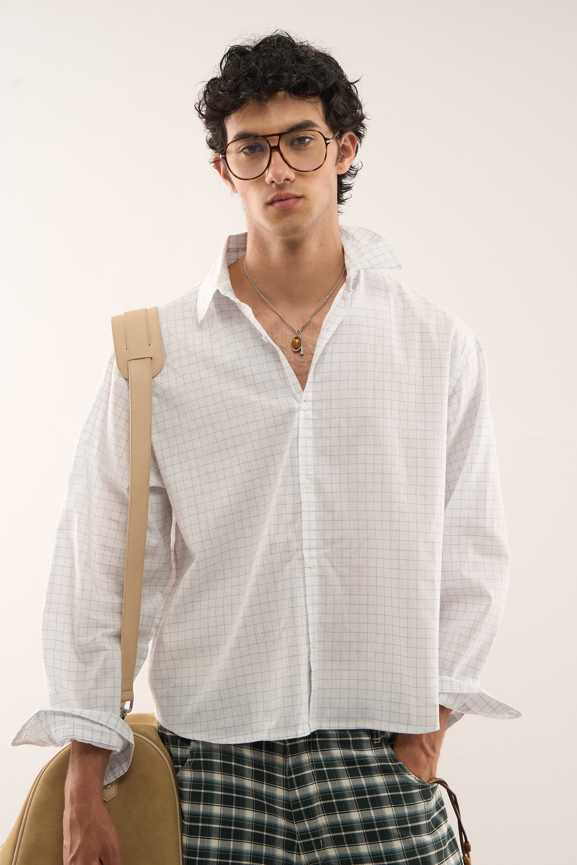 Twin  Checkered White Shirt