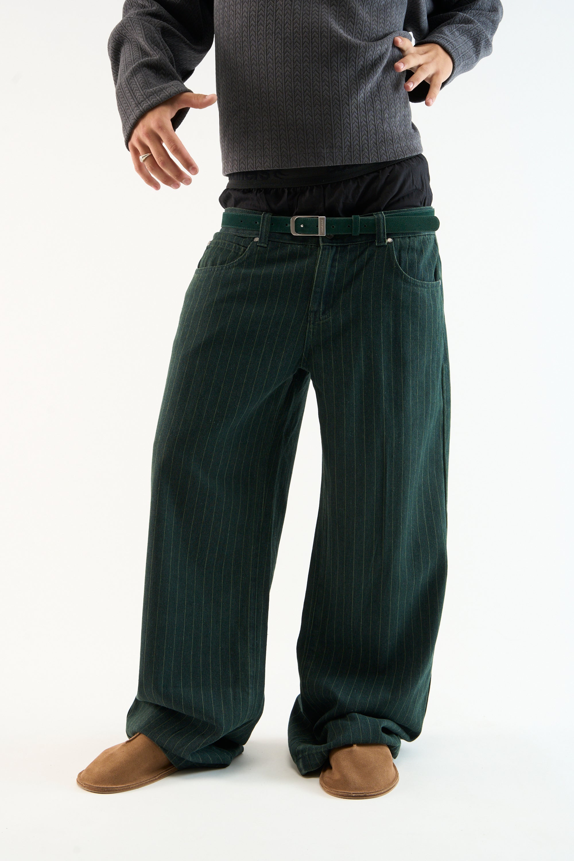 Pinstripe Carrie Green Pants