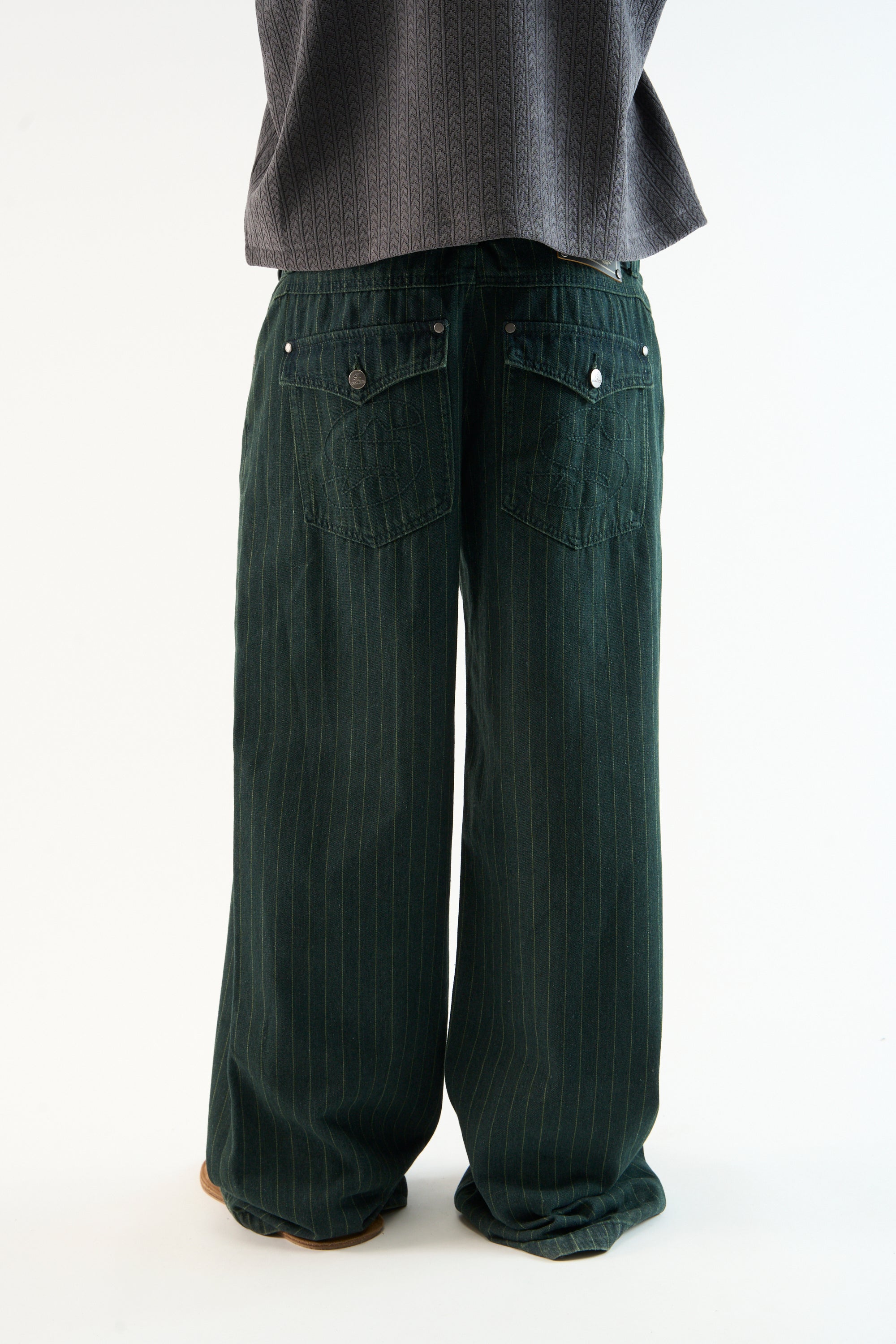 Pinstripe Carrie Green Pants