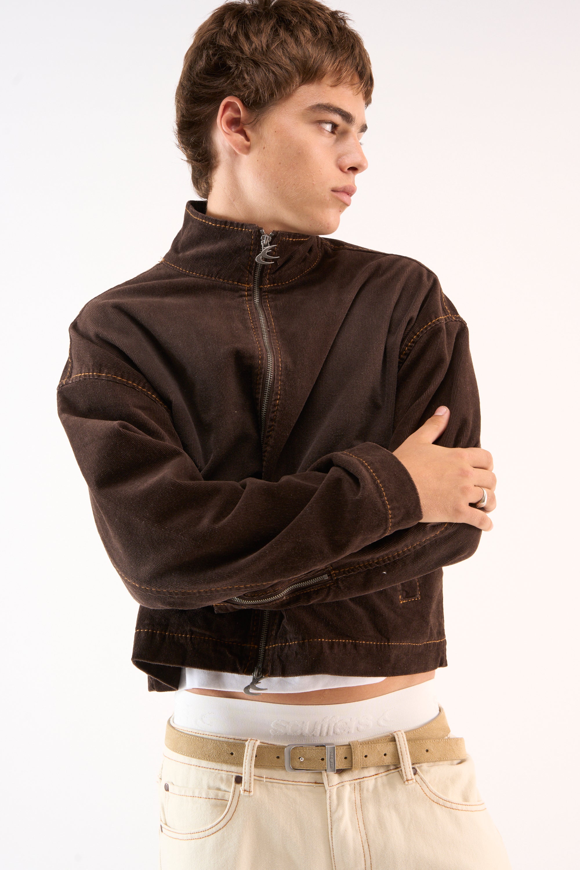 Corduroy Flared Brown Jacket