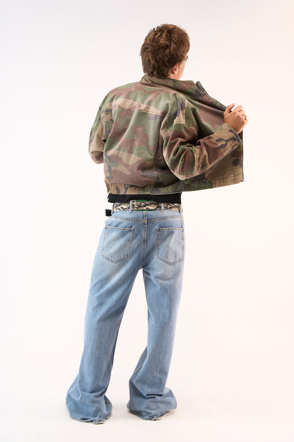 Corduroy Flared Camo Jacket