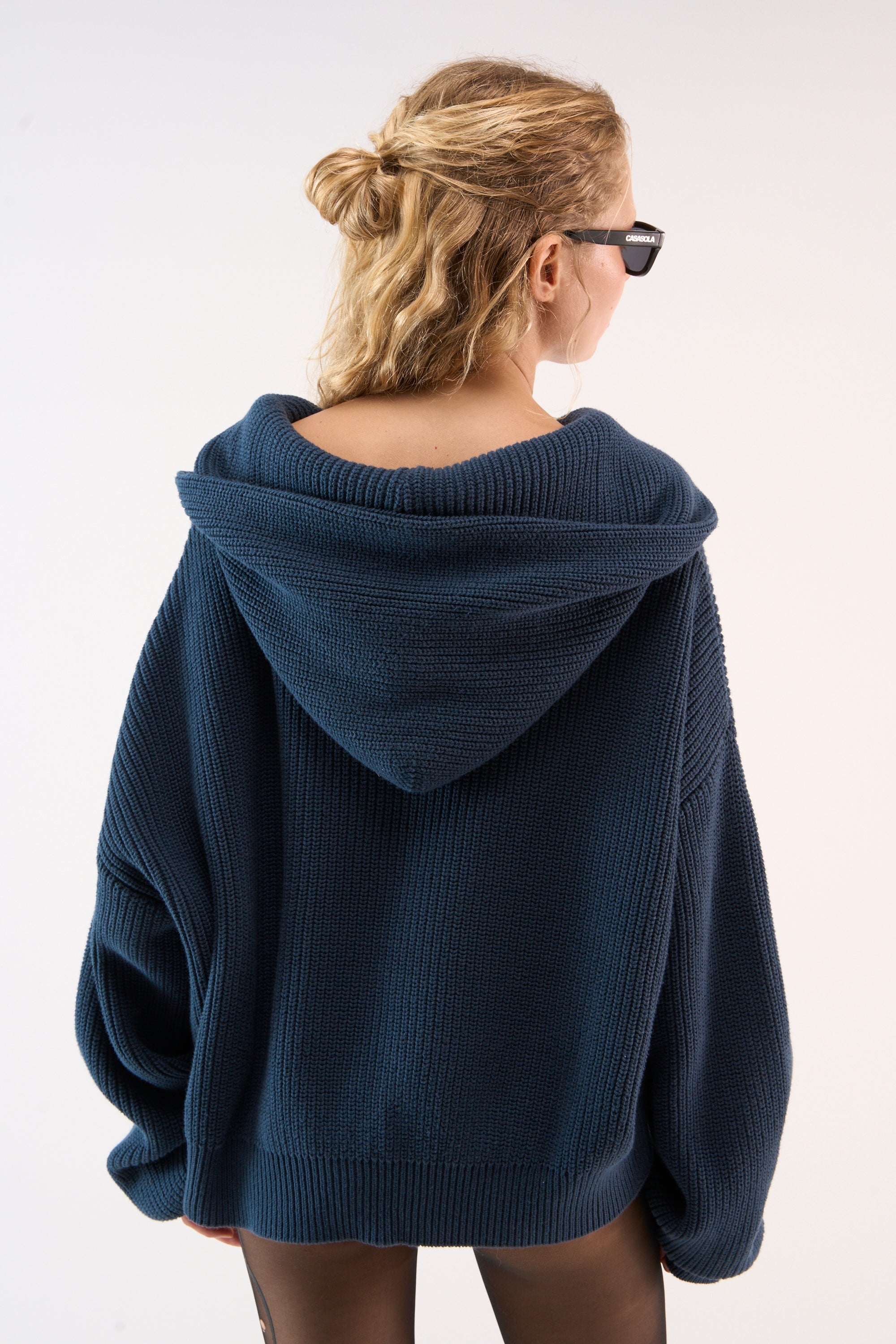 Bawdy Navy Knit Hoodie