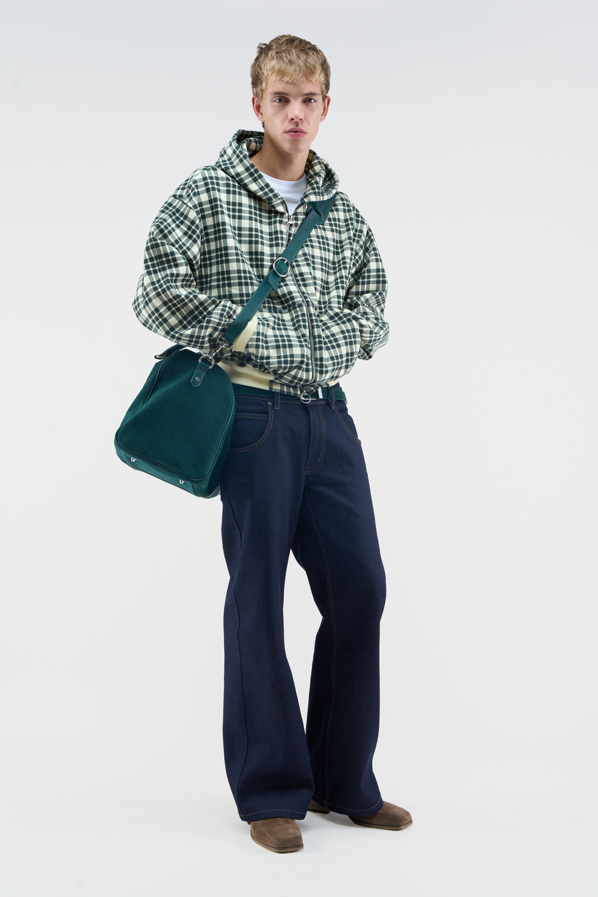 Scff Green Checks Zipper