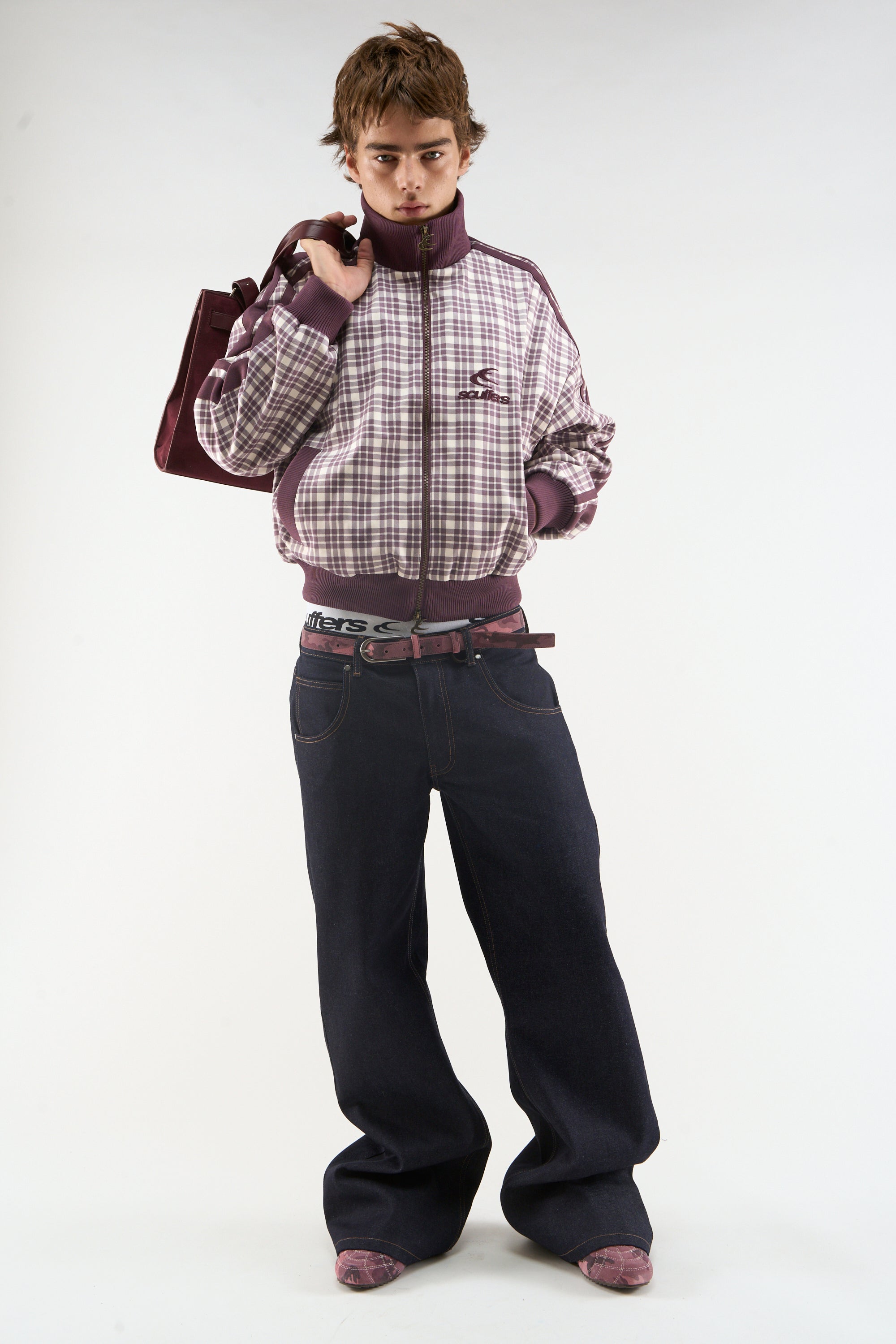 Mice Burgundy Zipper