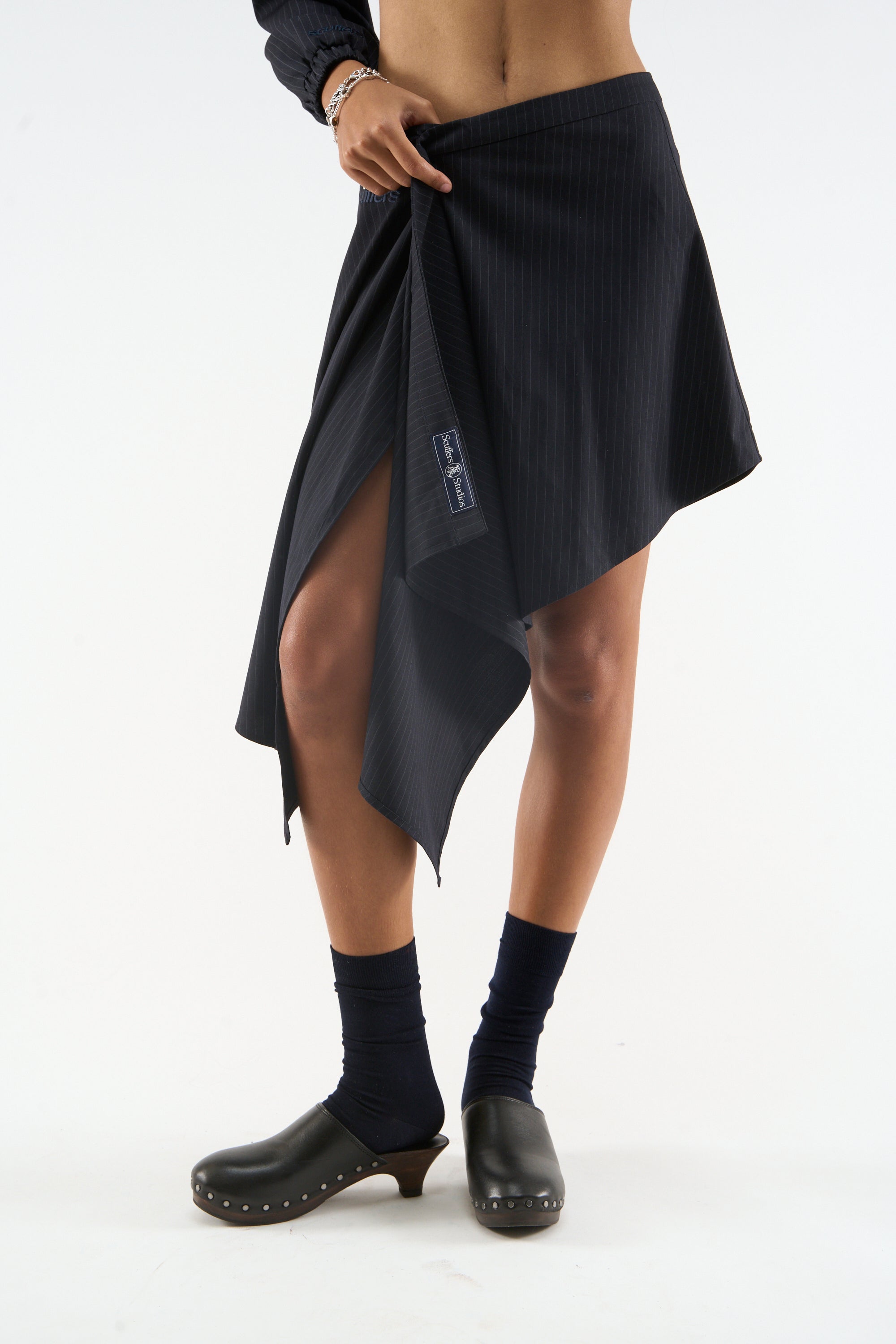 Nautica Navy Pinstripe Skirt