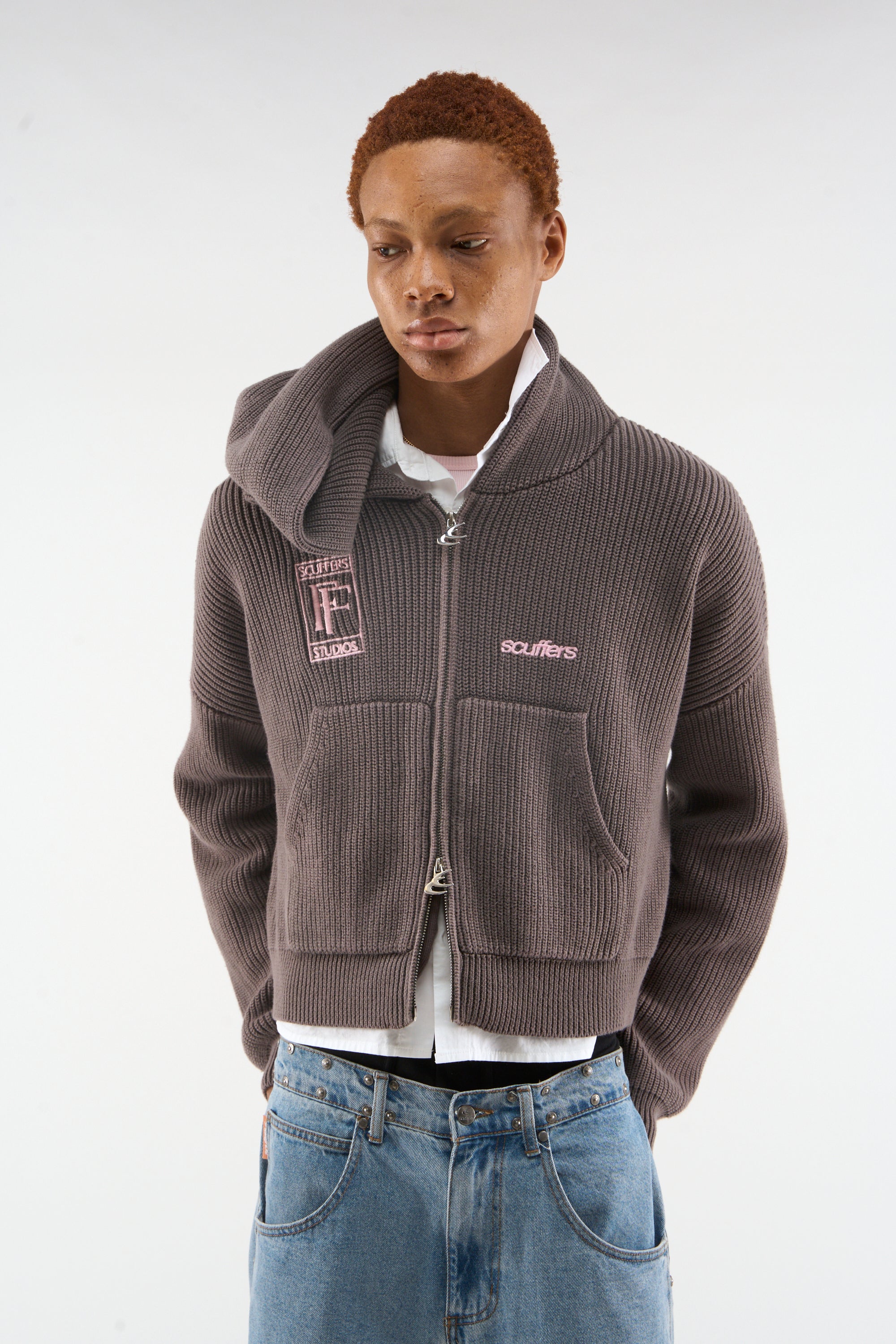 Signal Brown Knit Zipper