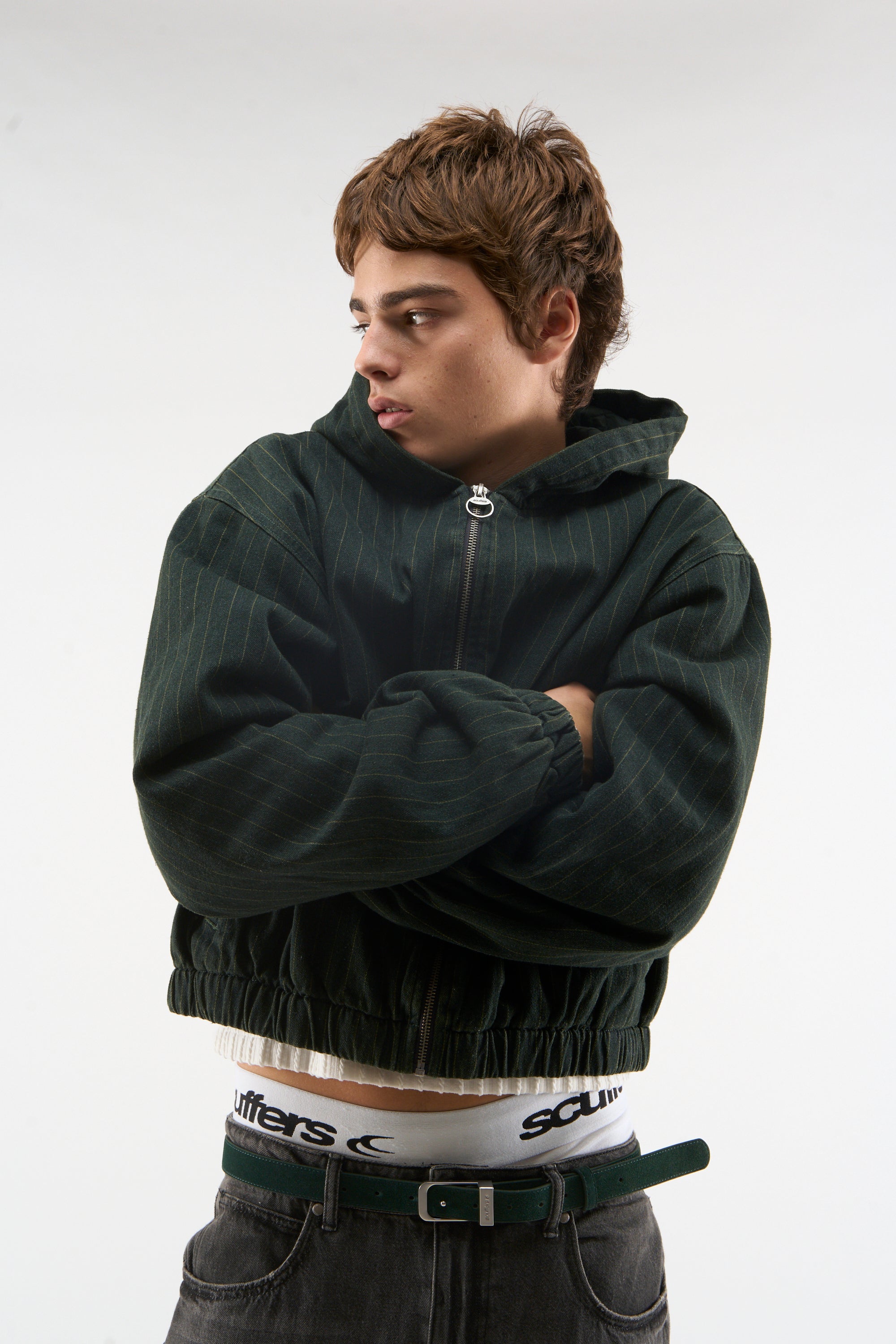 Pinstripe Green Work Jacket