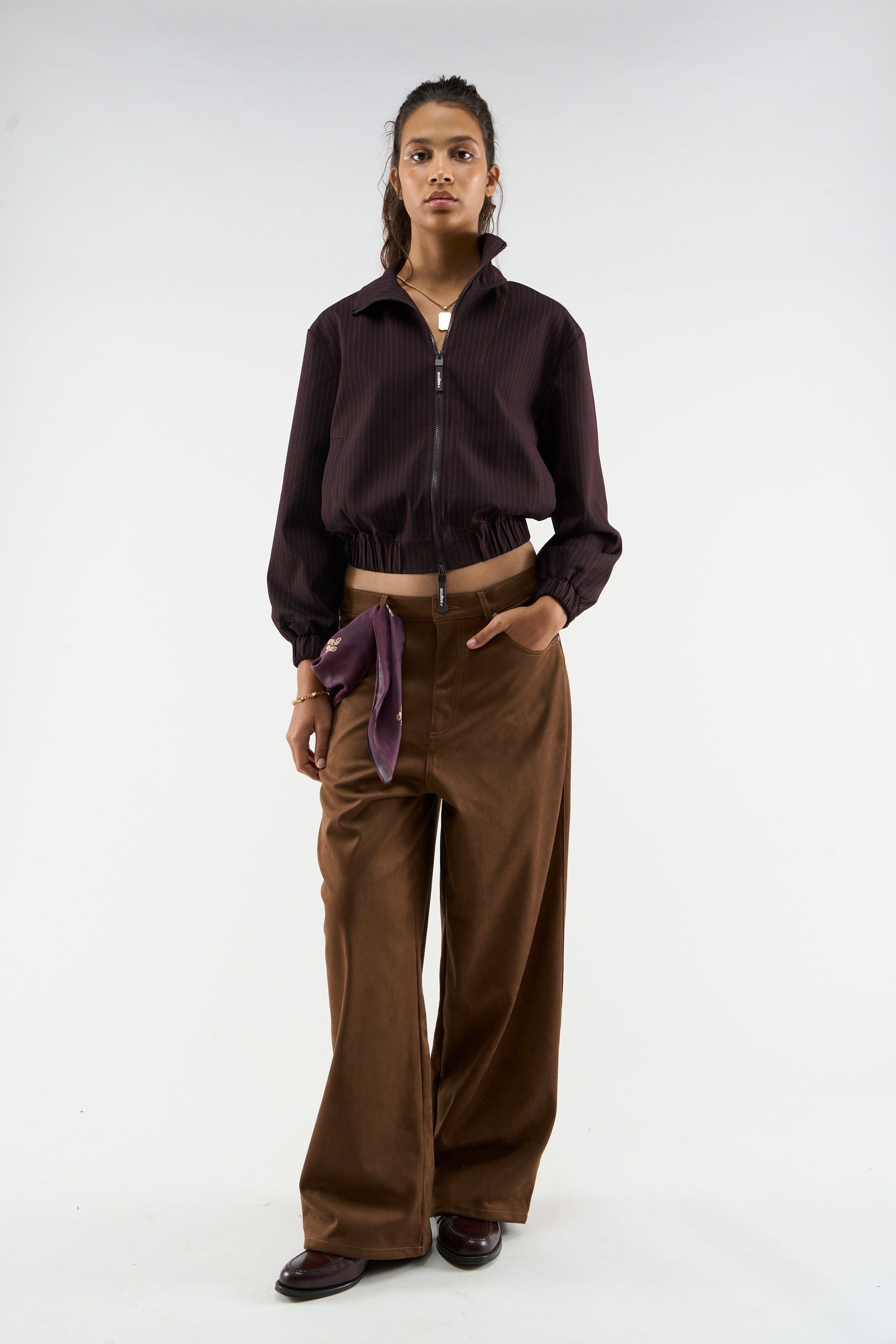 Nautica Burgundy Pinstripe Jacket