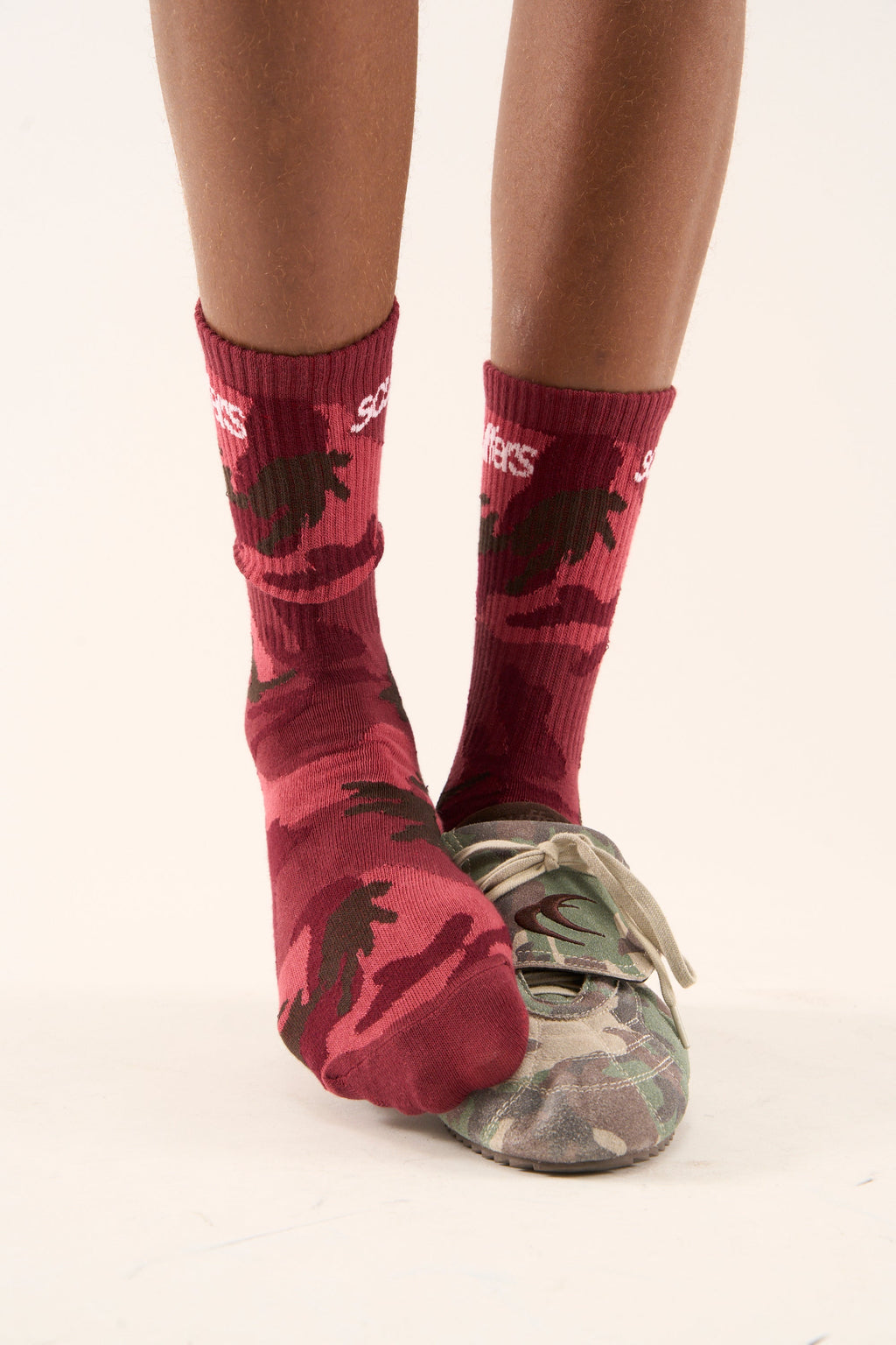 Camo Burgundy Socks