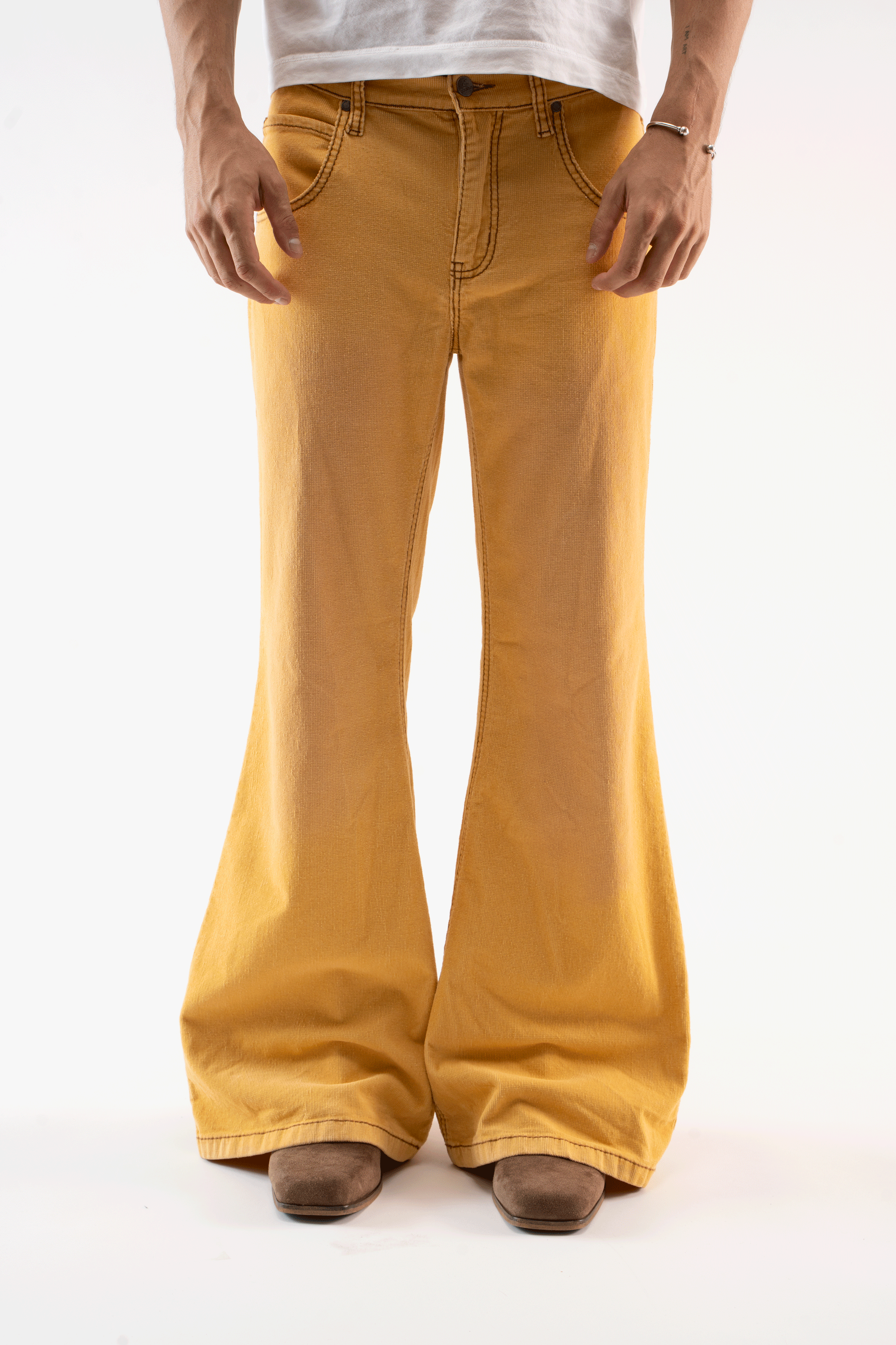 Corduroy Flared Yellow Pants