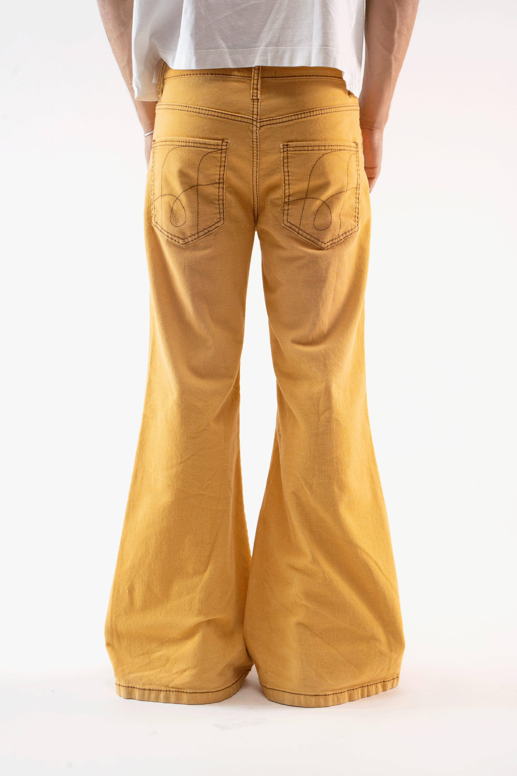 Corduroy Flared Yellow Pants