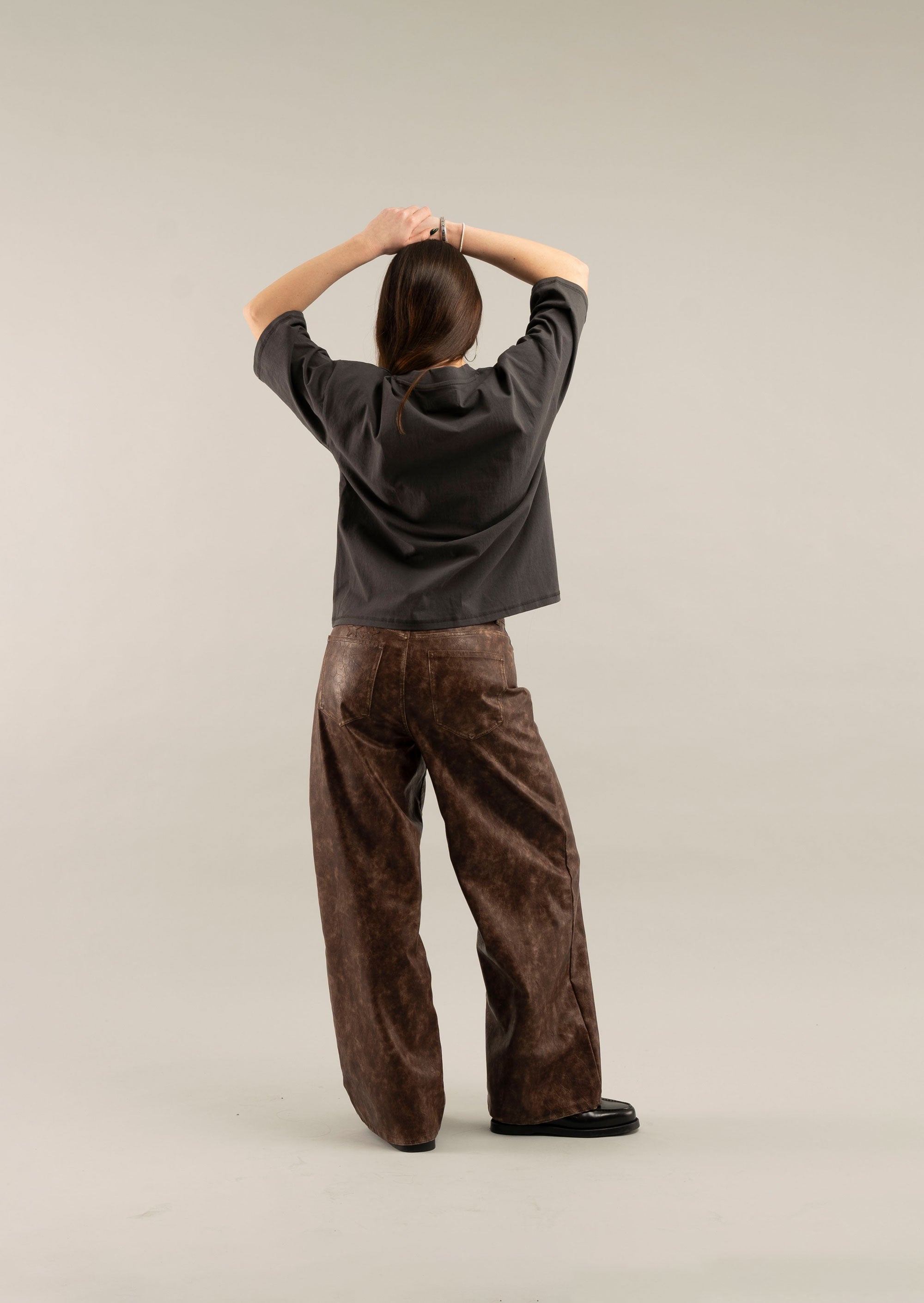 Leather Brown Jumbo Pants