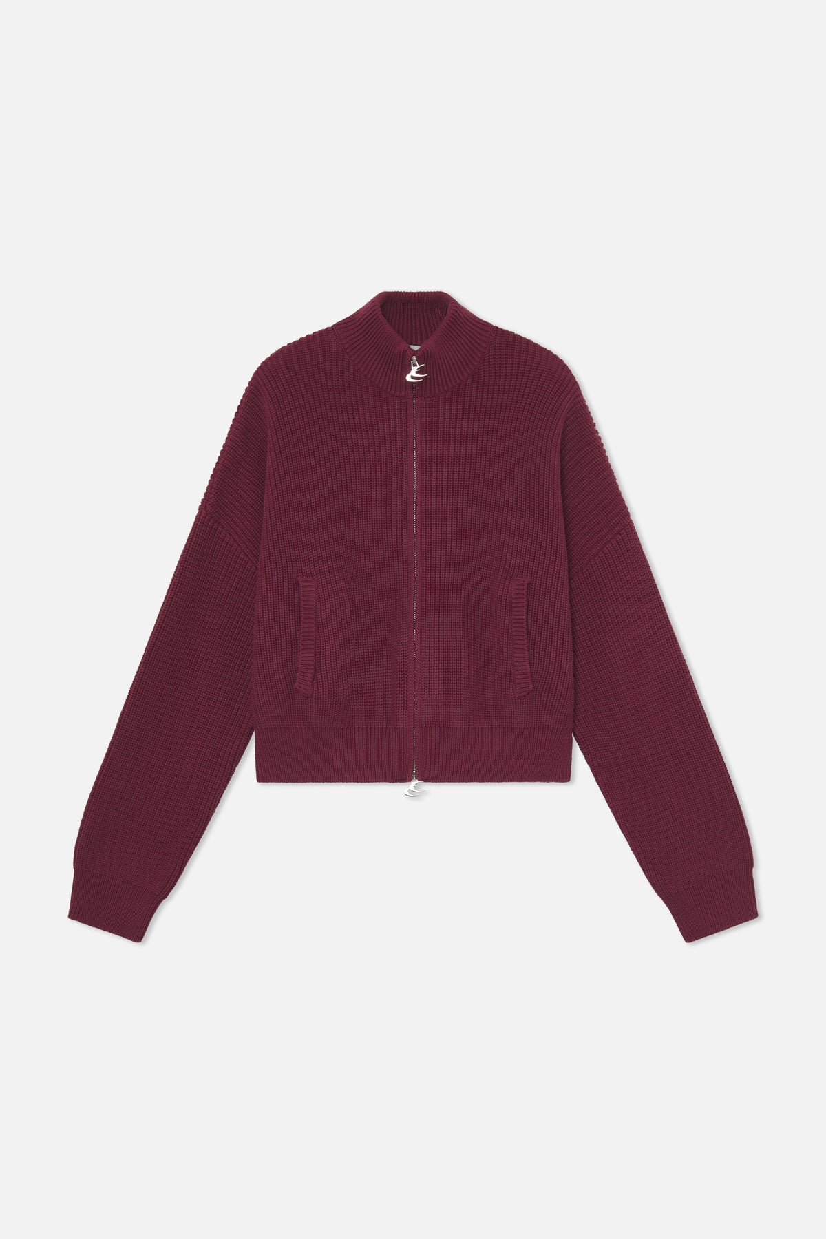Delore Burgundy Knit Zipper