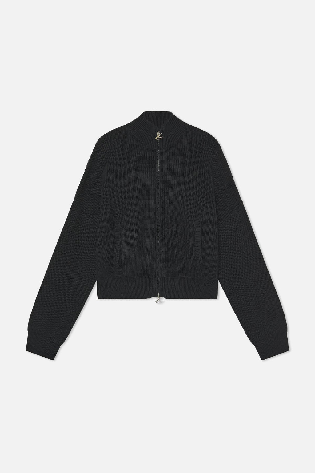 Delore Black Knit Zipper