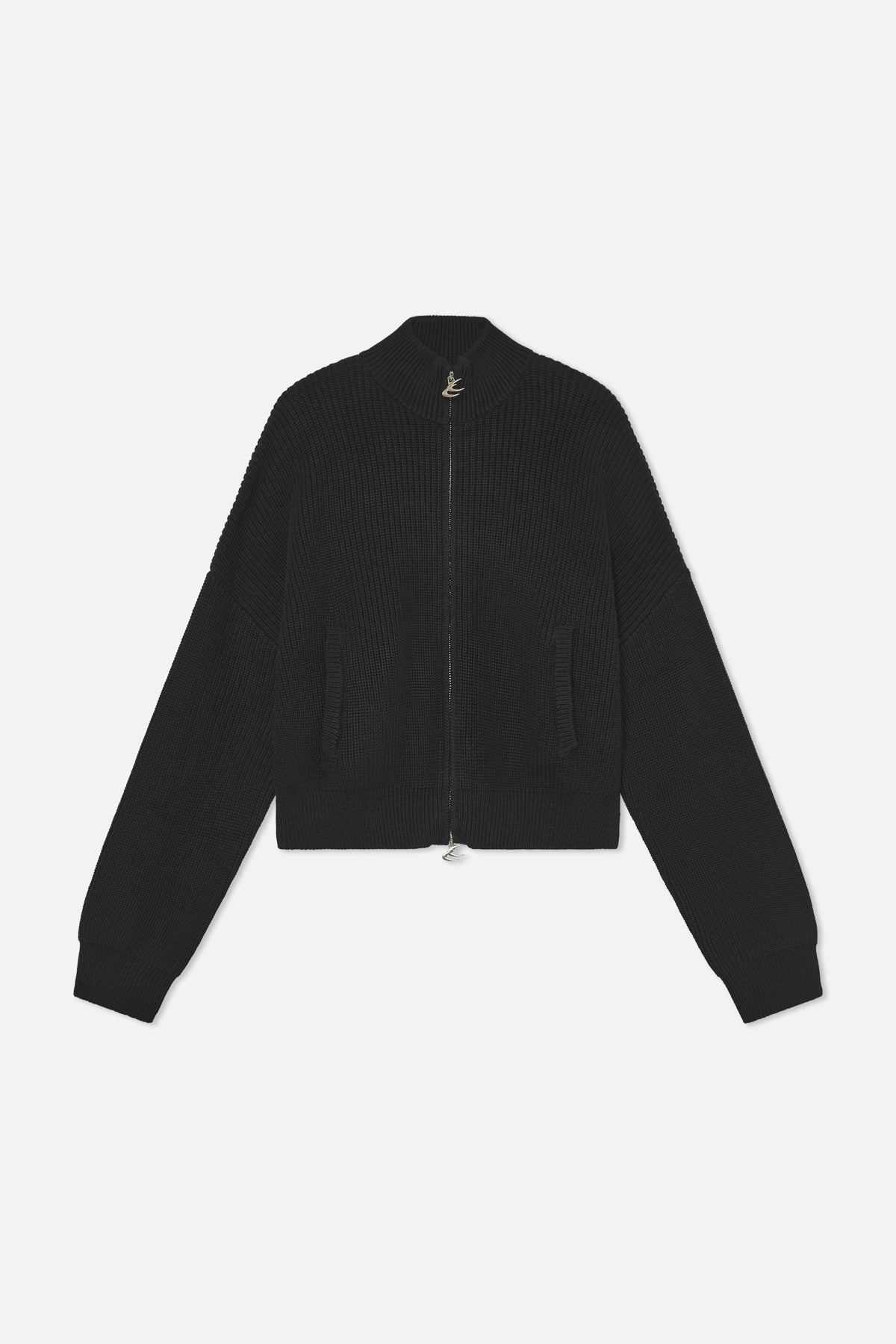 Delore Black Knit Zipper