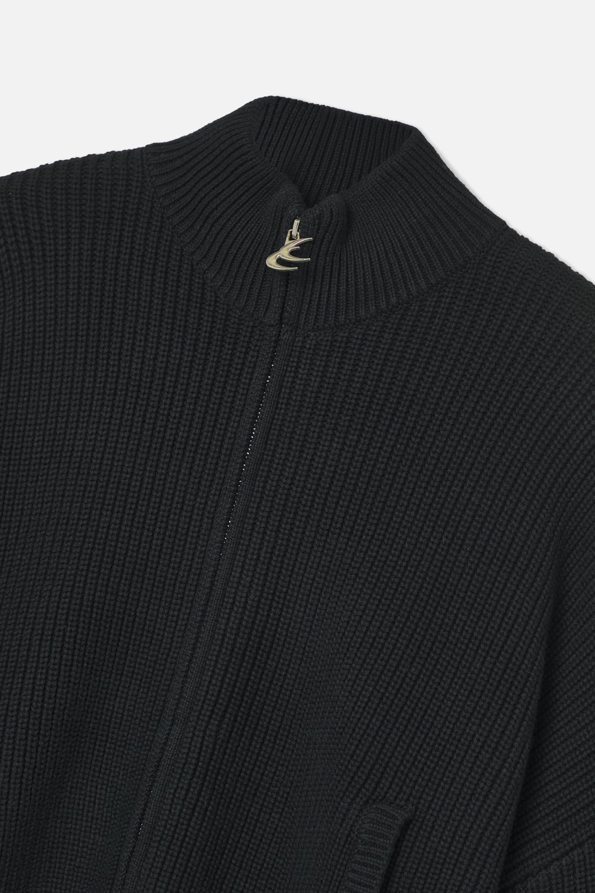 Delore Black Knit Zipper