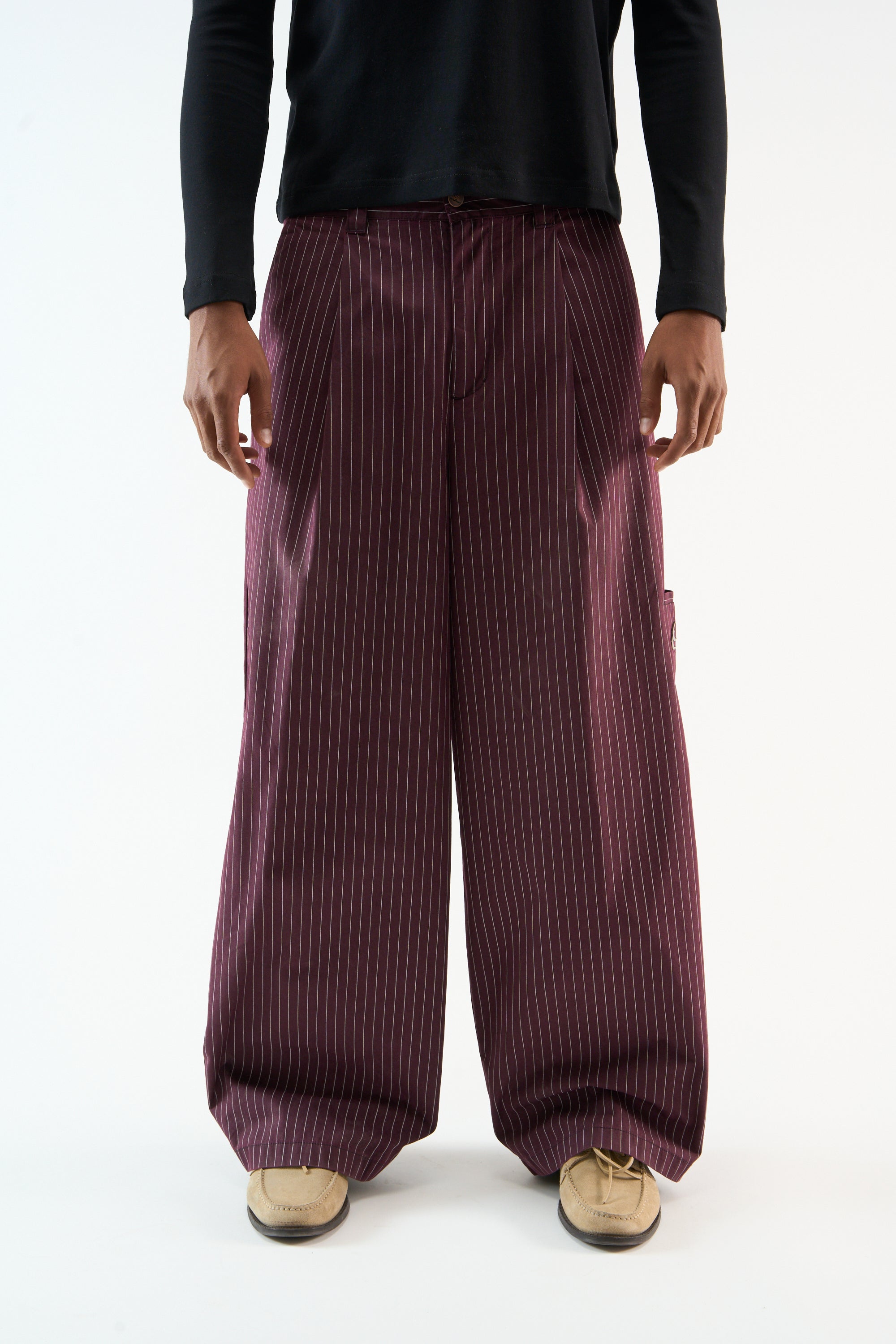 Pinstripe Burgundy Pants