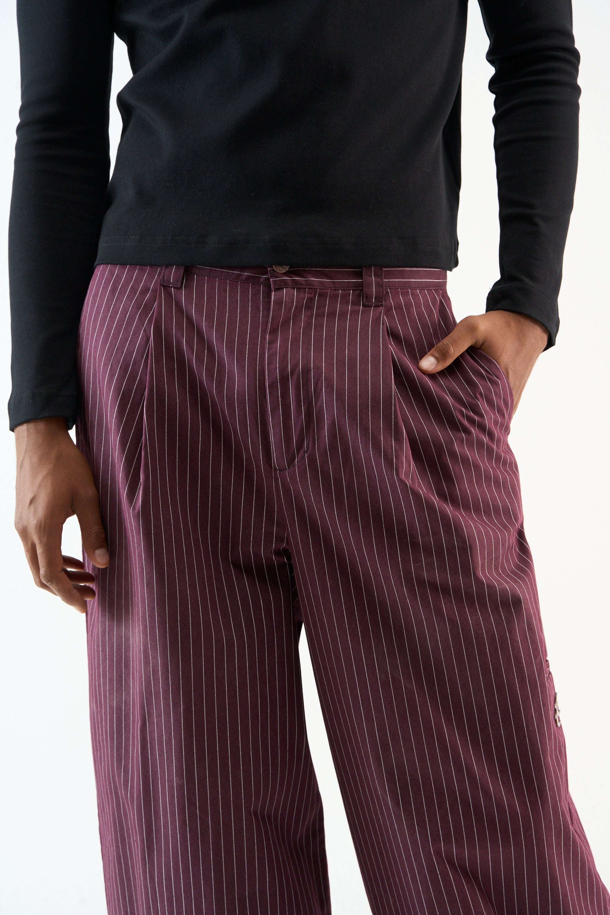 Pinstripe Burgundy Pants