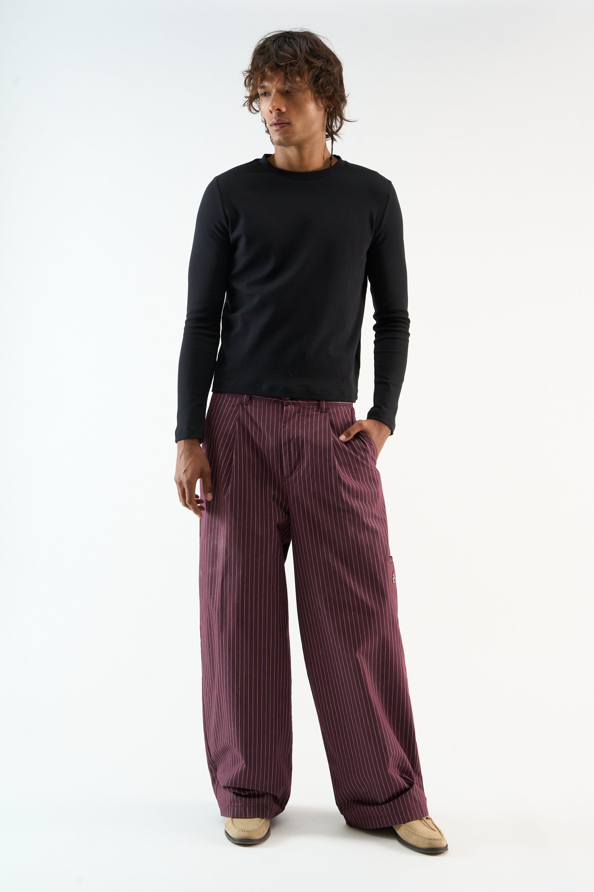 Pinstripe Burgundy Pants