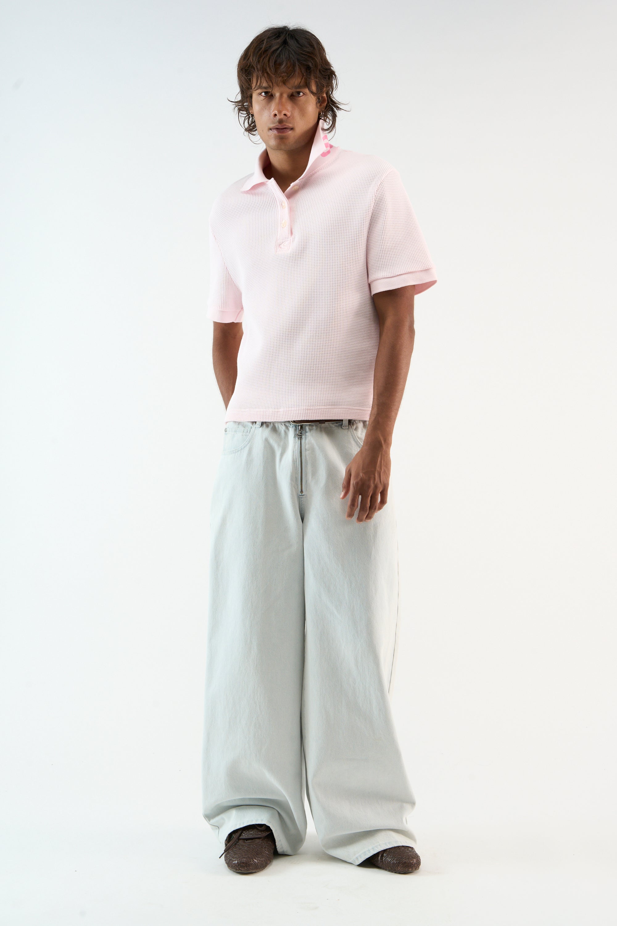Waffle Pink Polo