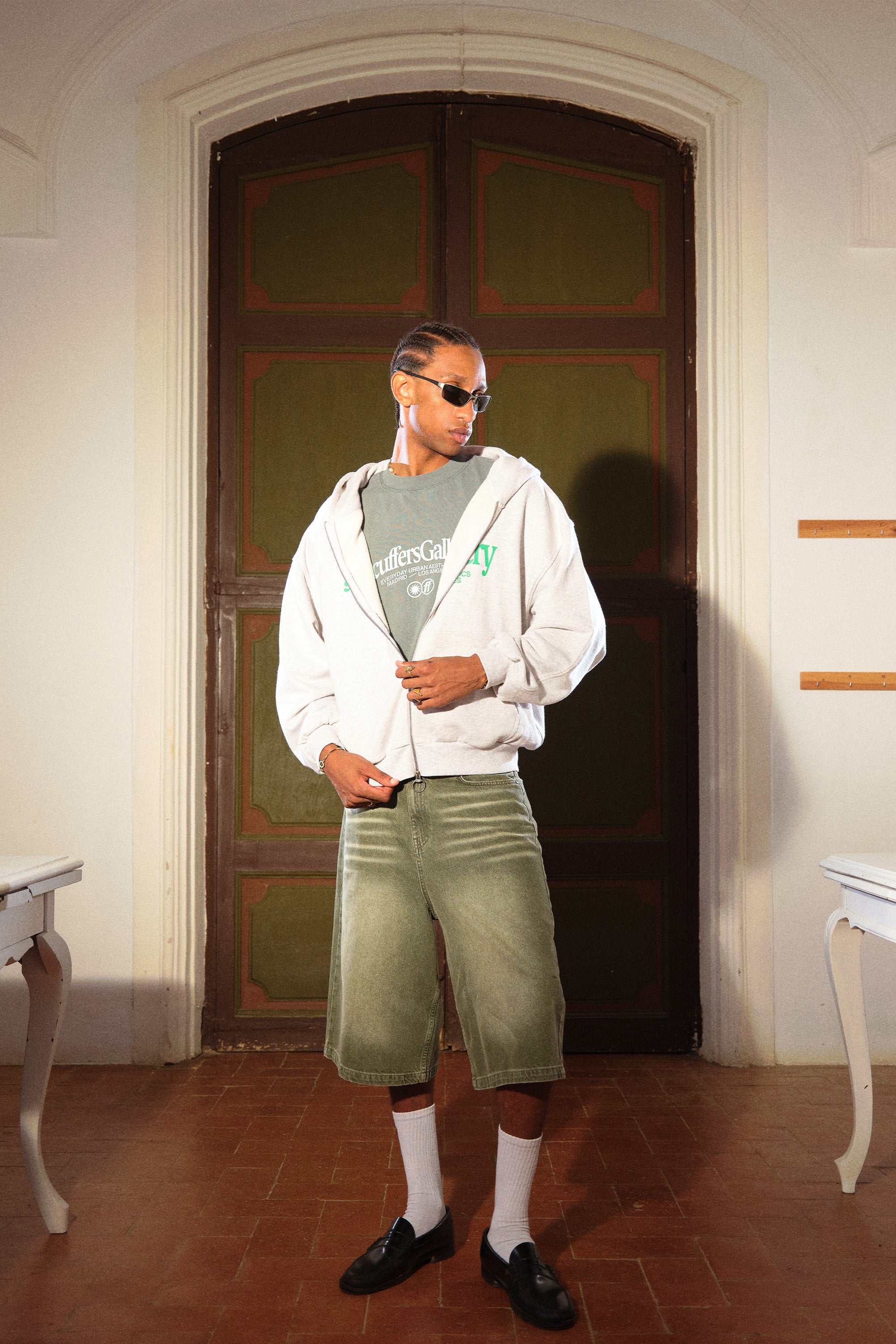 Gallery Grey Zipped Hoodie