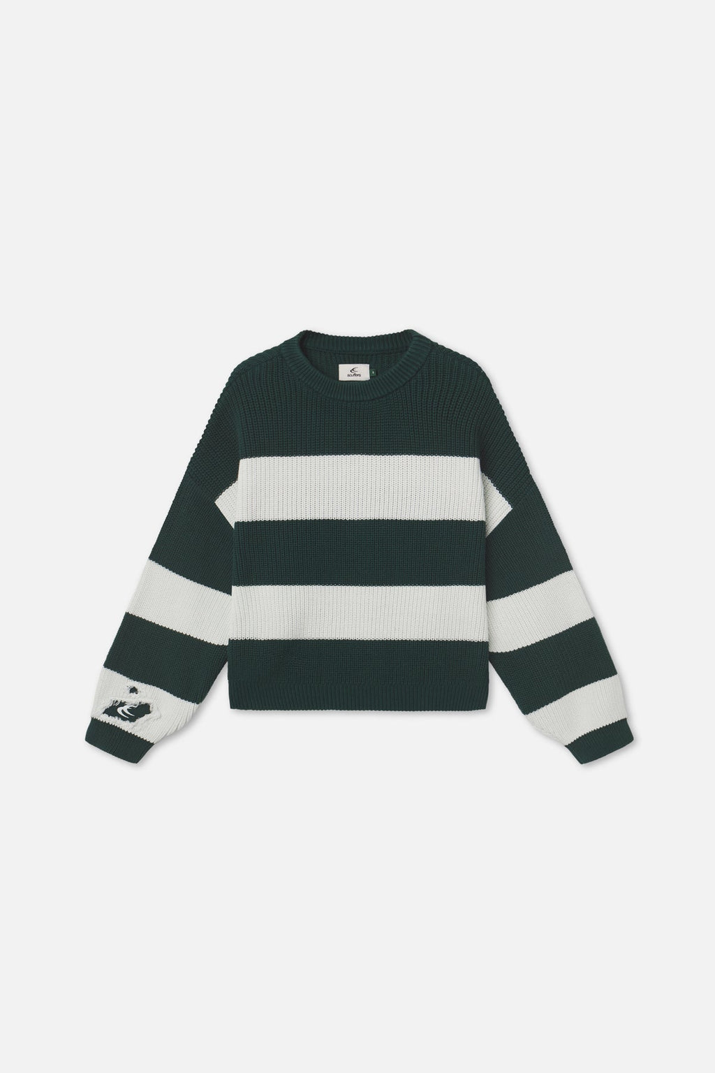 Hole Green & White Knit