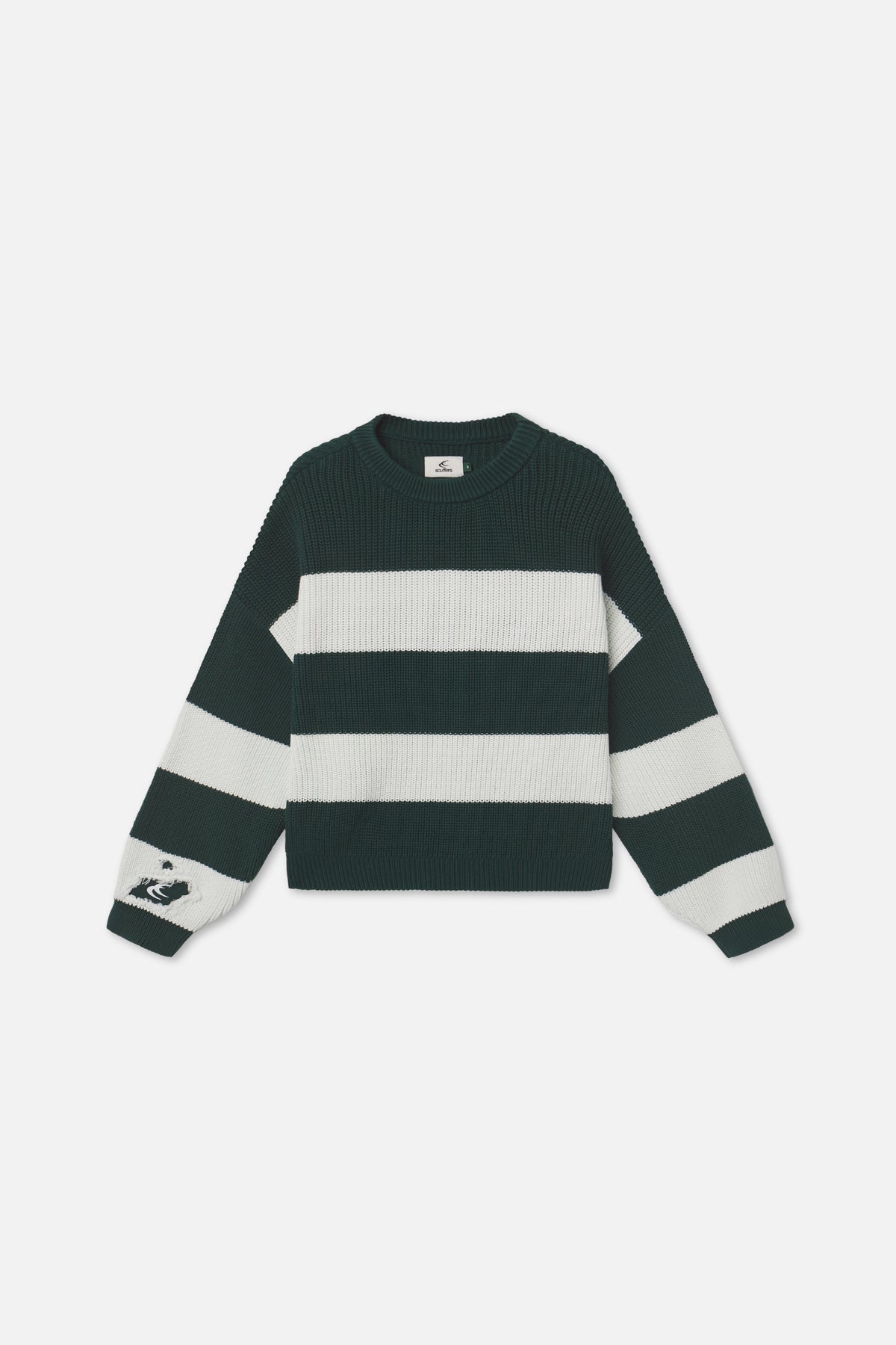 Hole Green & White Knit