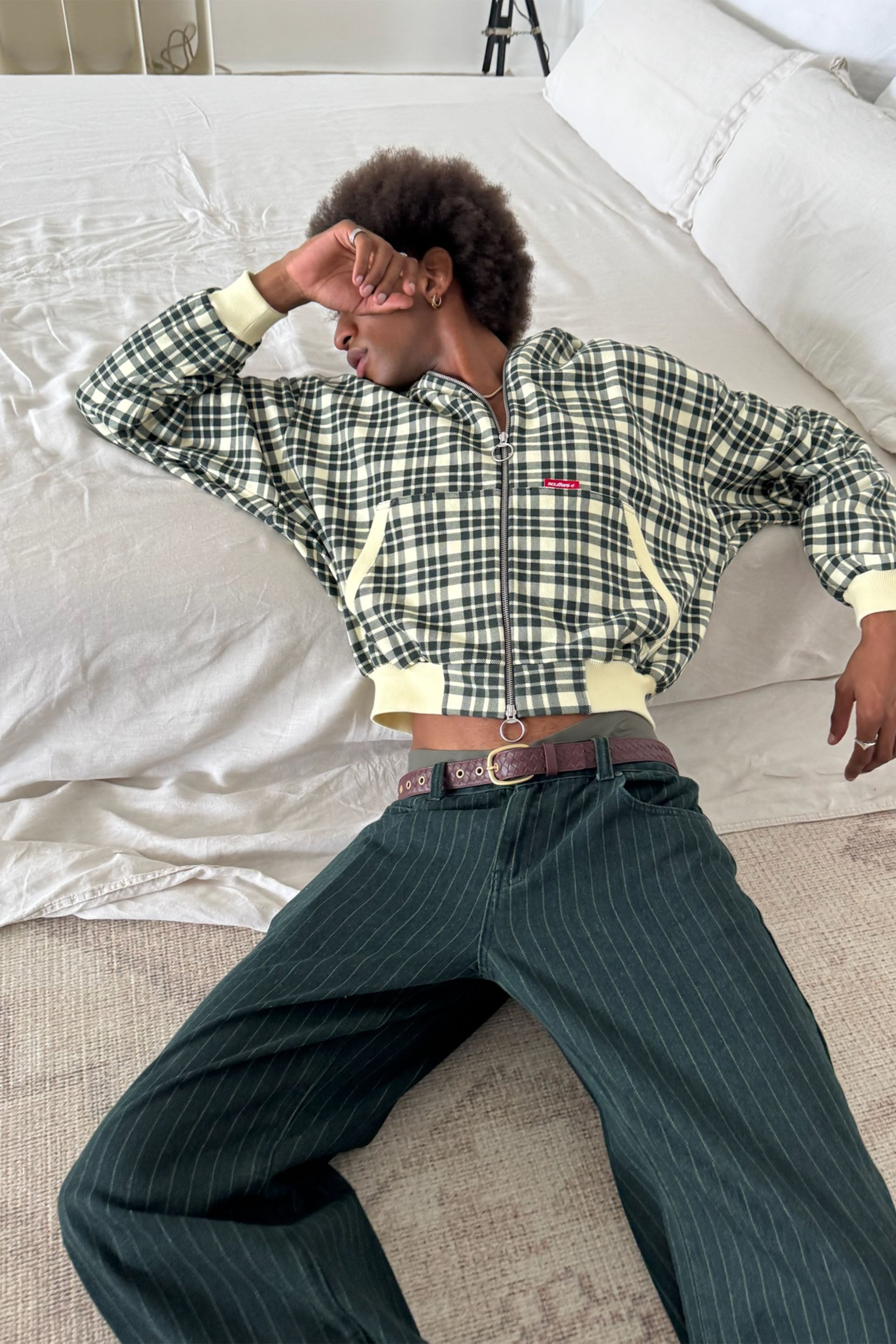 Scff Green Checks Zipper