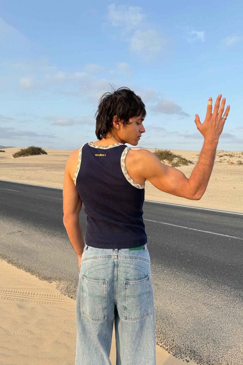 Animal Navy Waffle SCFF Tank Top