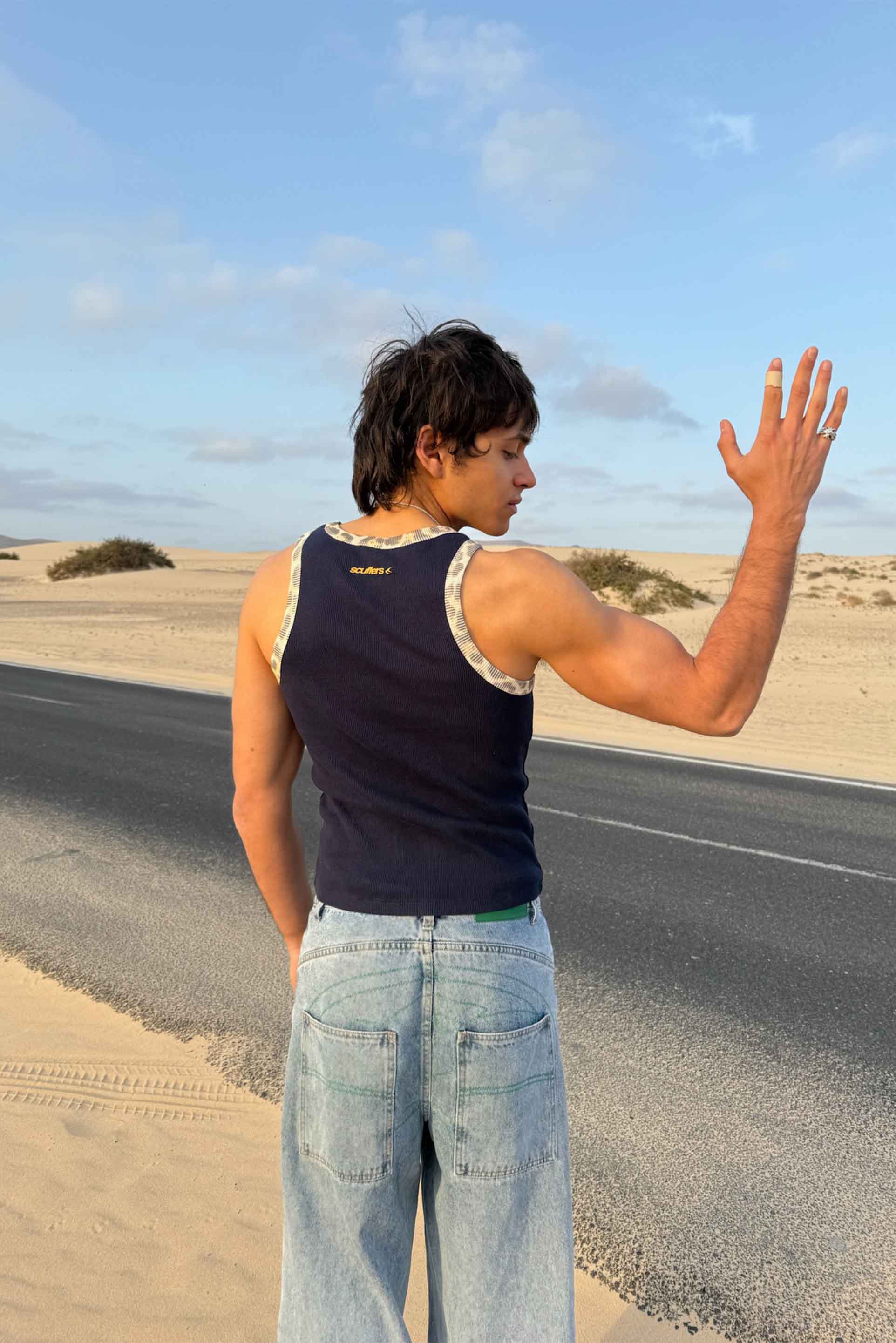 Animal Navy Waffle SCFF Tank Top