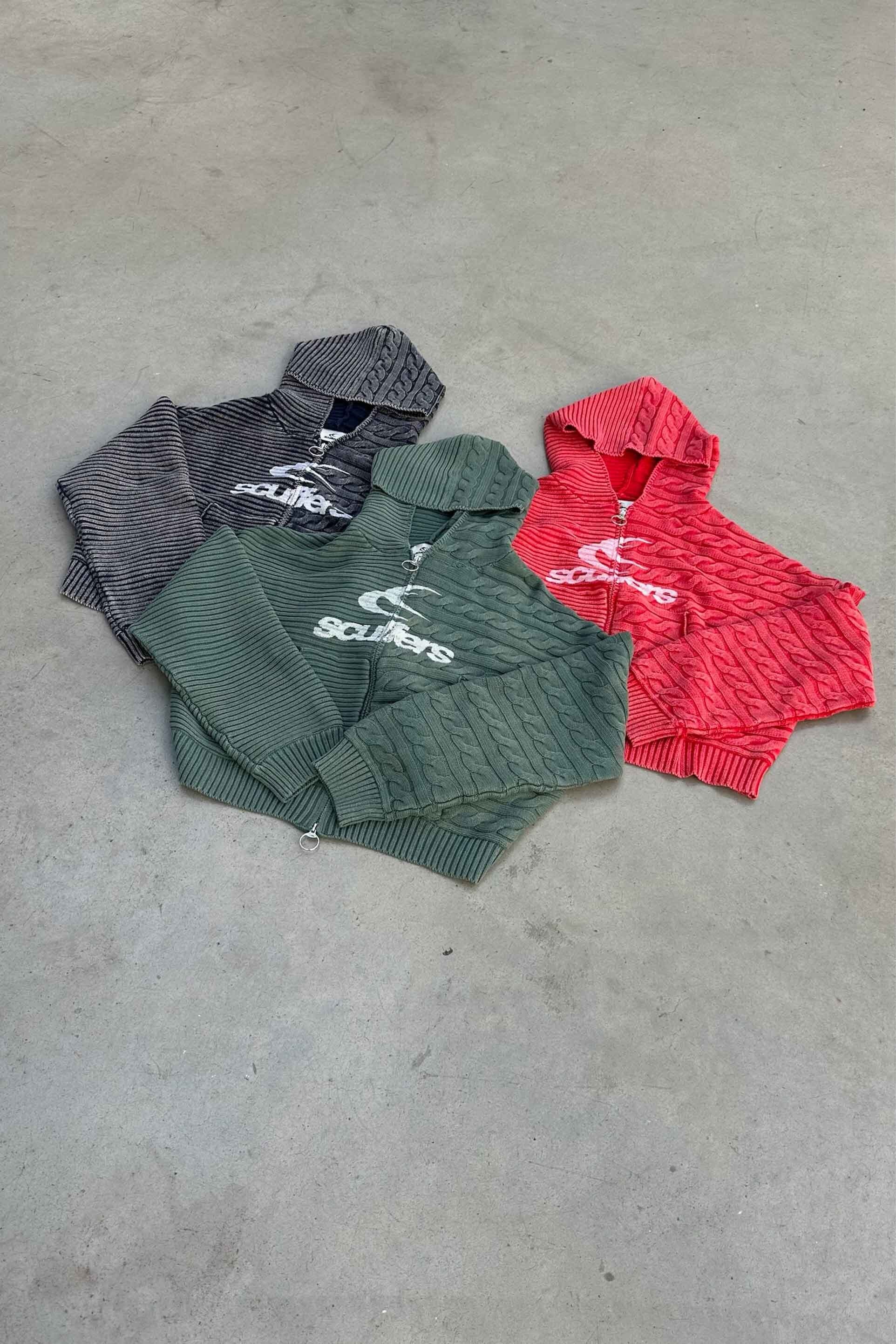 Frenchie Red Knit Zipper