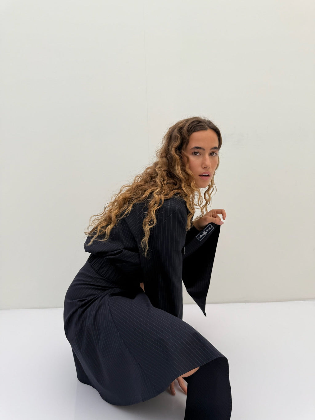 Nautica Navy Pinstripe Skirt