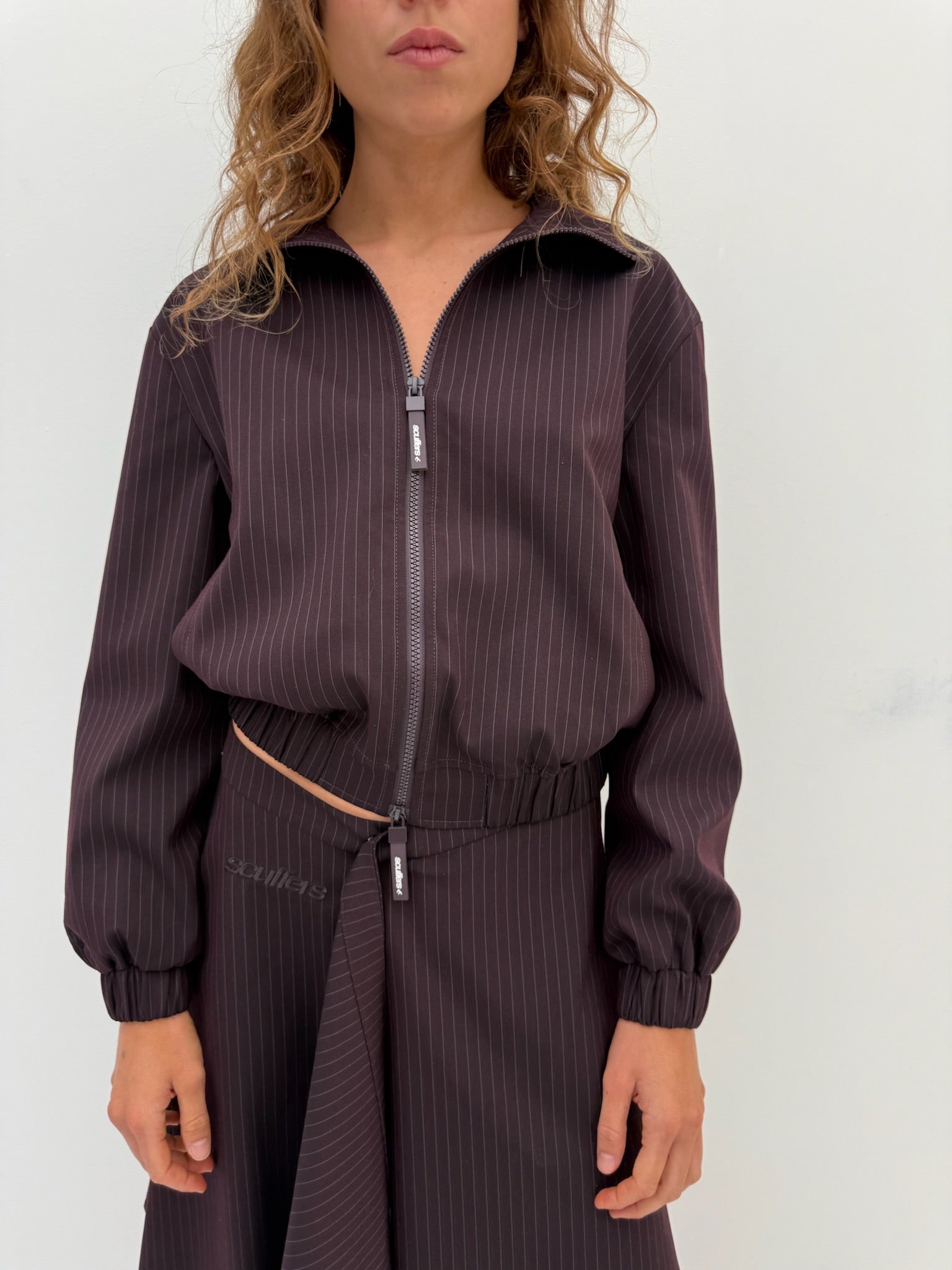 Nautica Burgundy Pinstripe Jacket