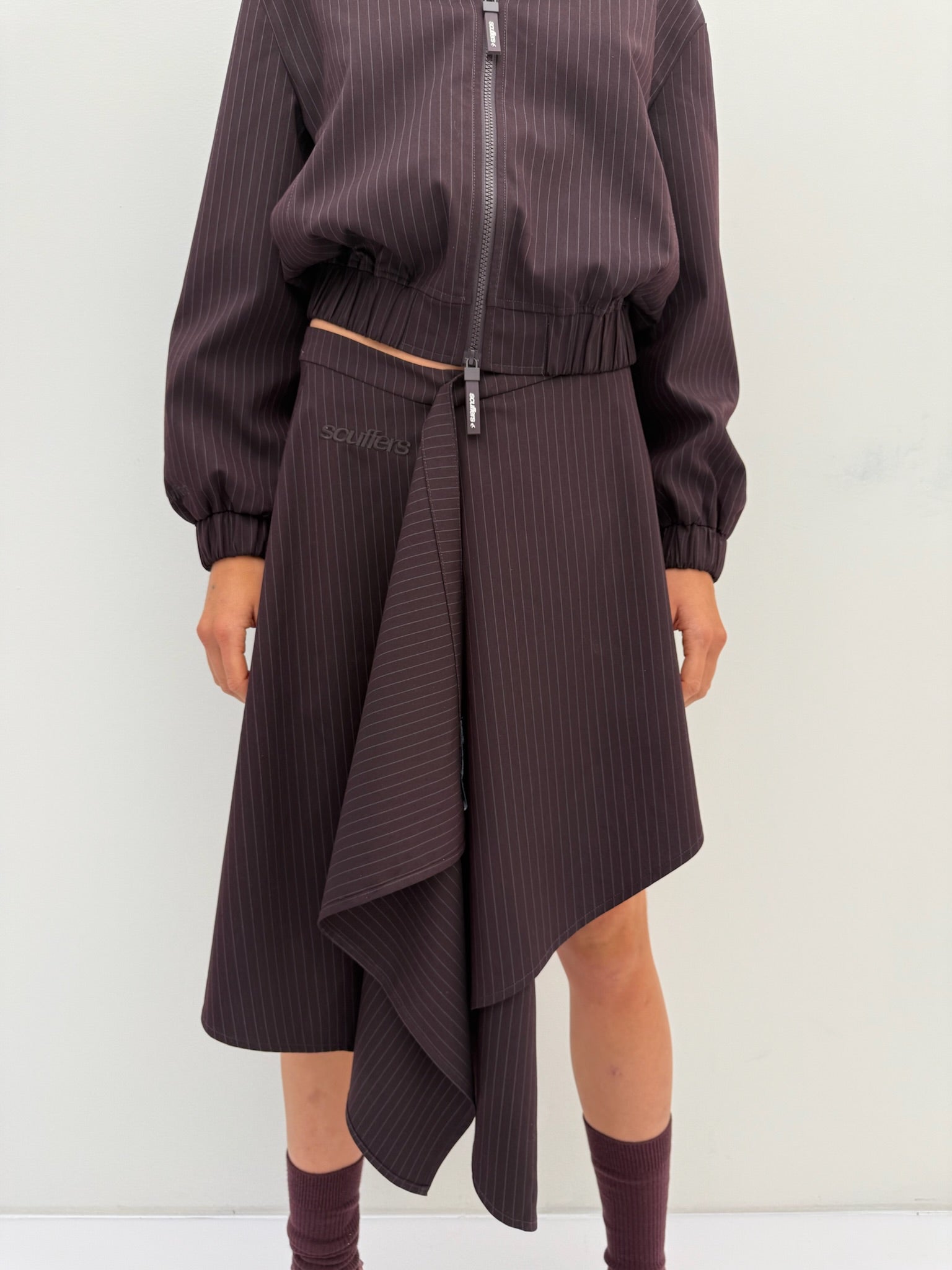 Nautica Burgundy Pinstripe Skirt