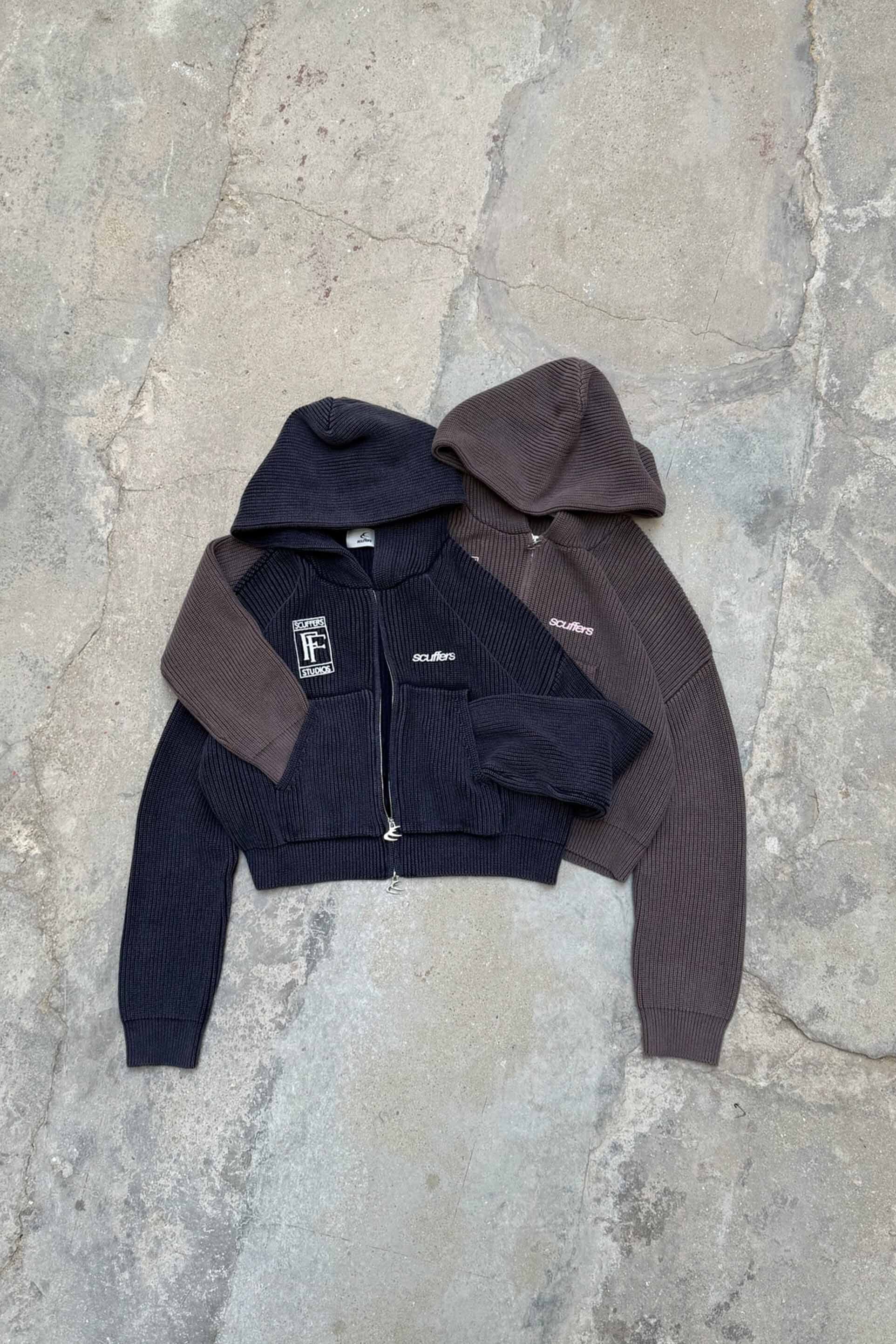 Signal Brown Knit Zipper